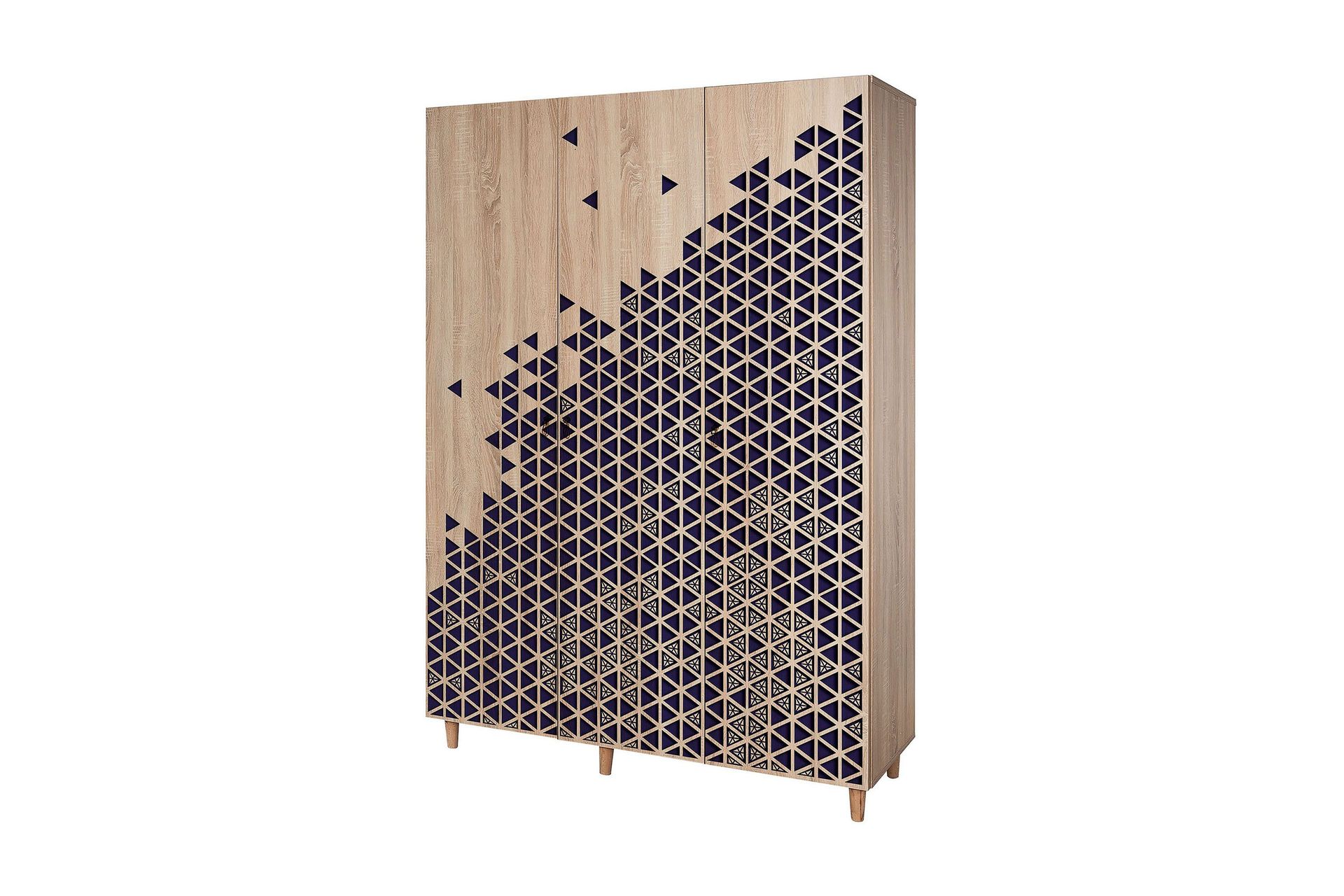 brokind garderob 135 cm - brun/blå