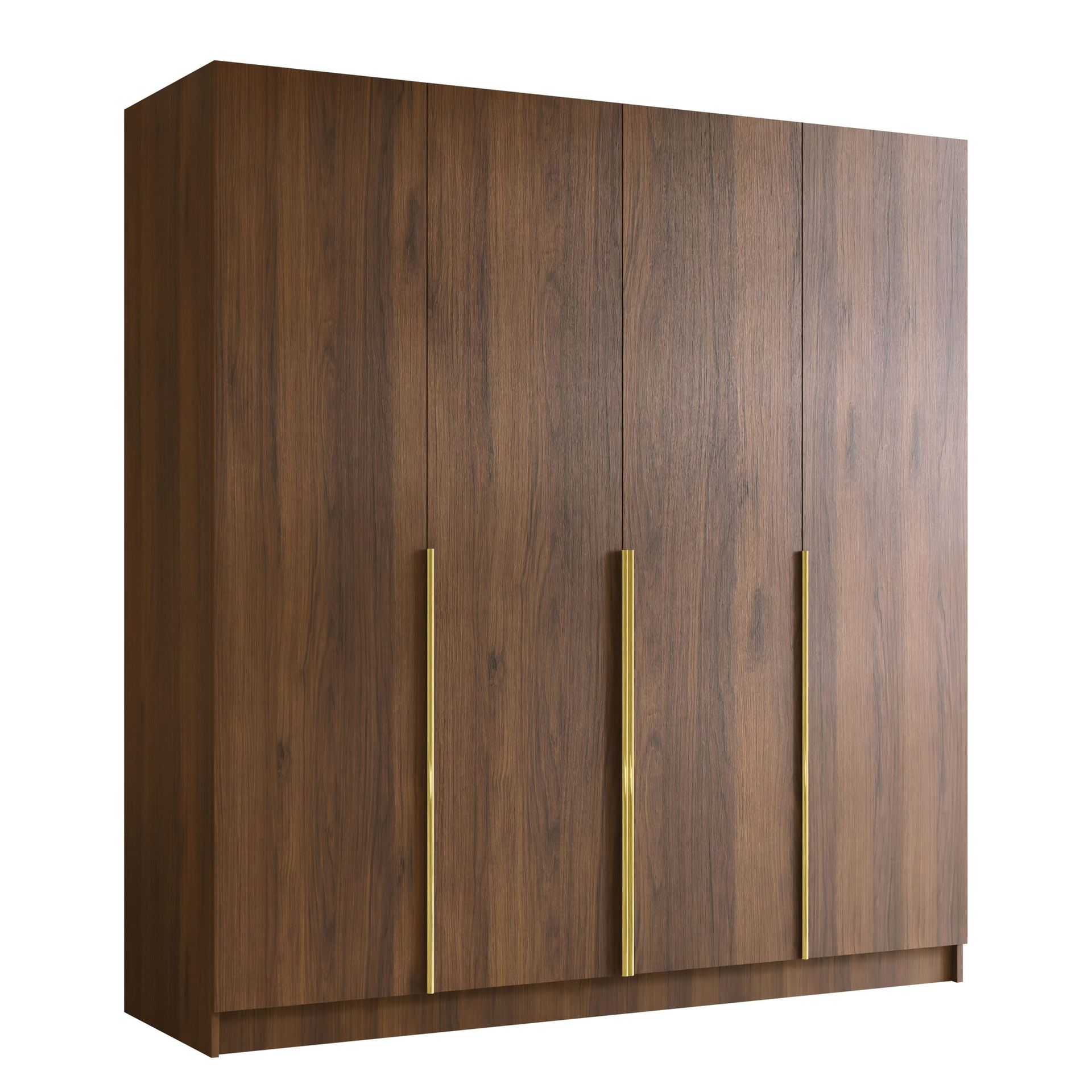 Herrljunga Garderob 200x215 cm - Brun/Guld