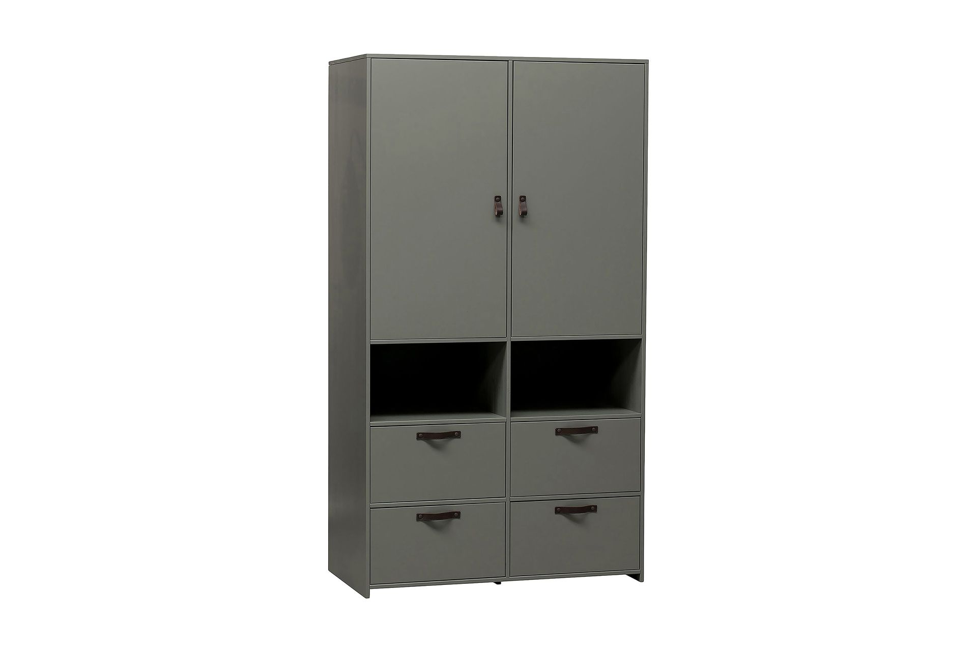 jirueque garderob med förvaring - grå