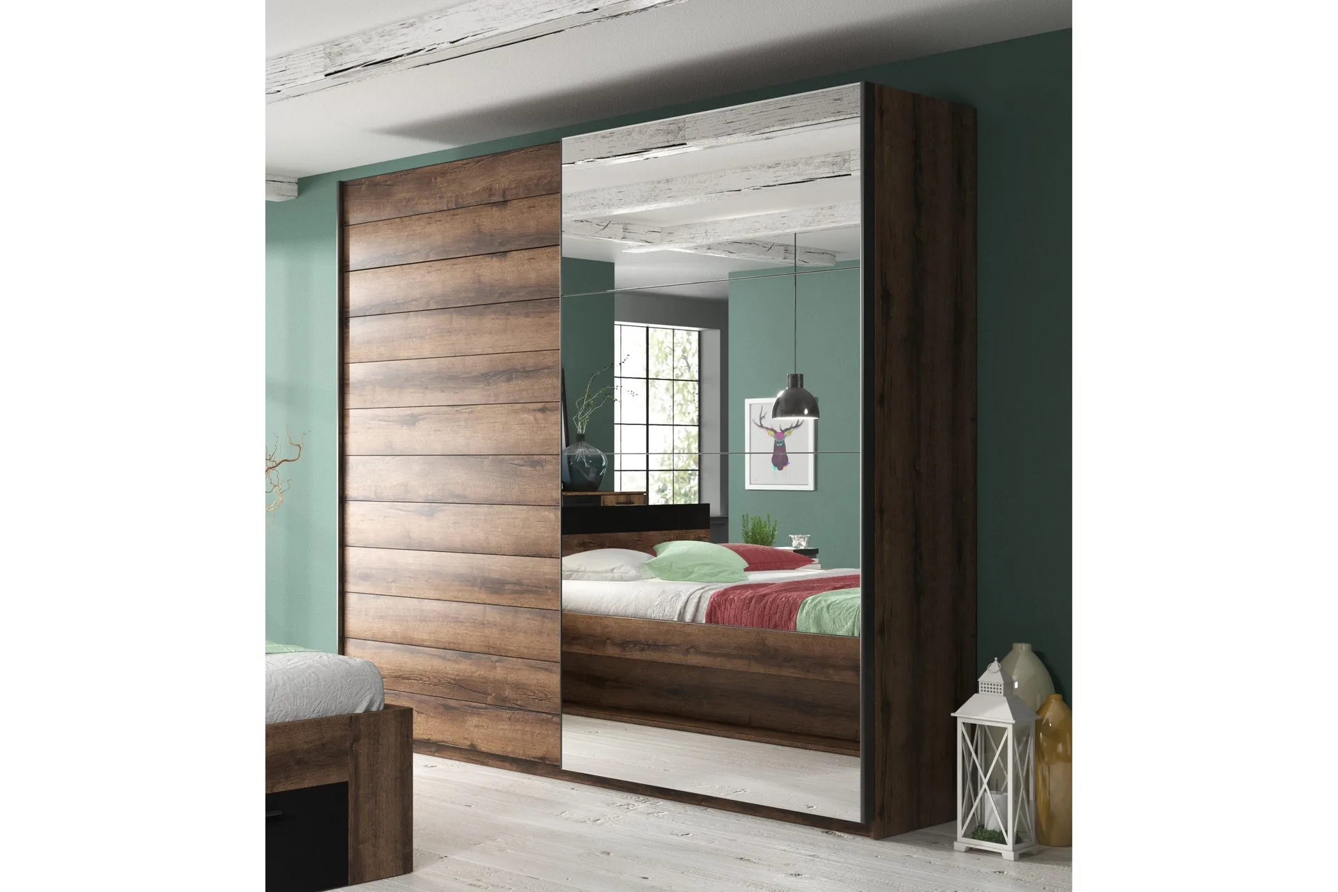 Joannie Garderob 221 cm i Ek - Brun