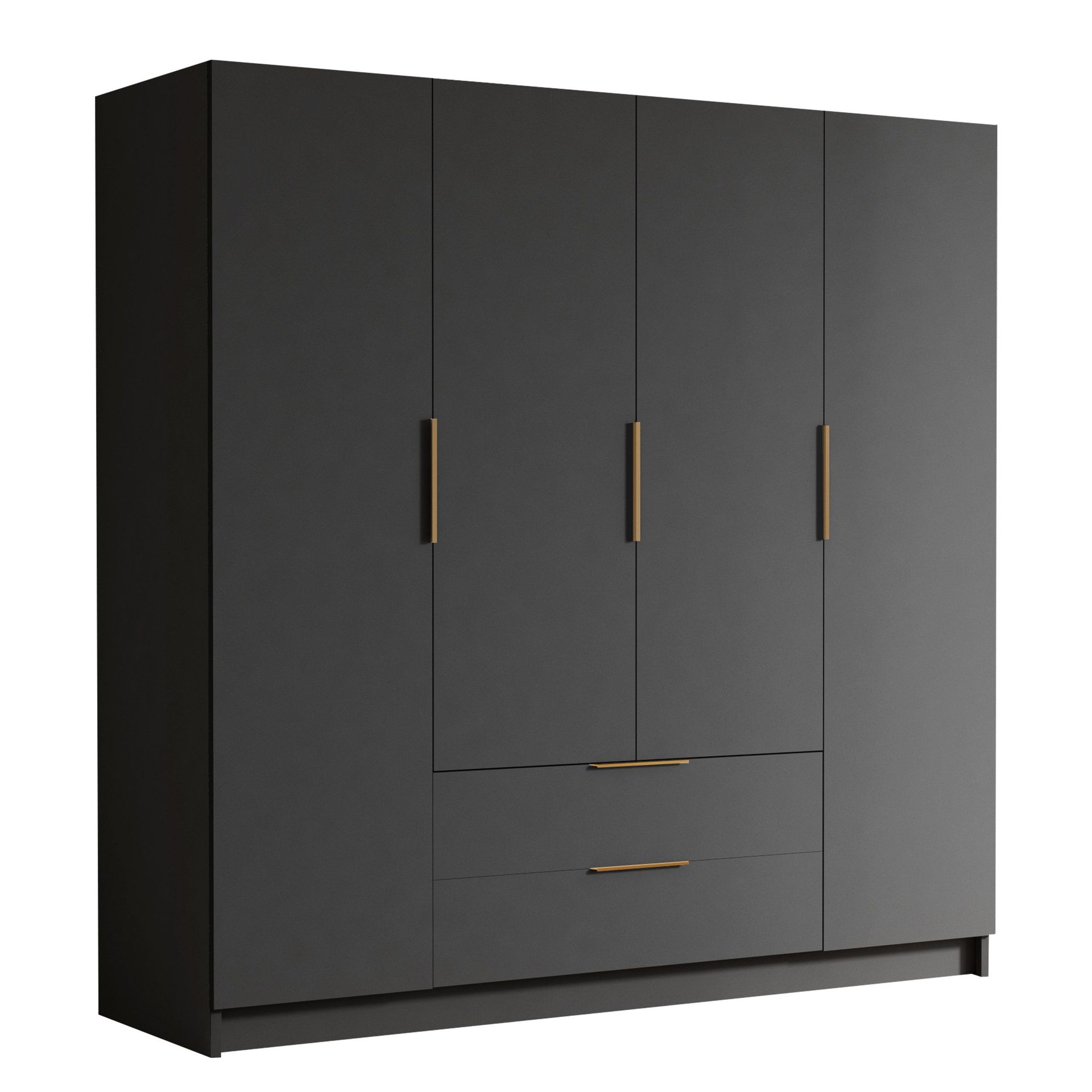 Kelros Garderob 200x216 cm - Svart