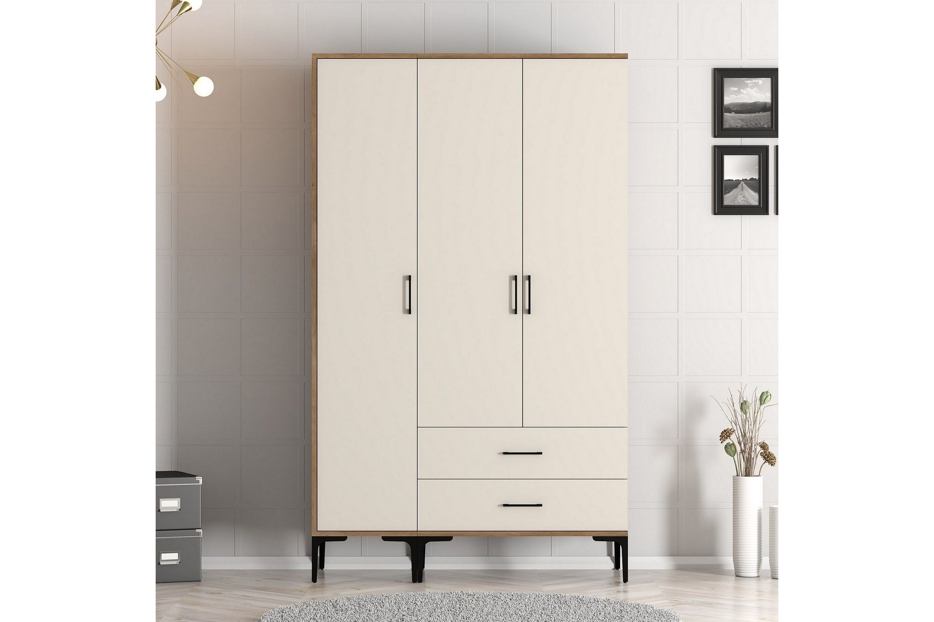 Kumsal Garderob 120 cm - Cream