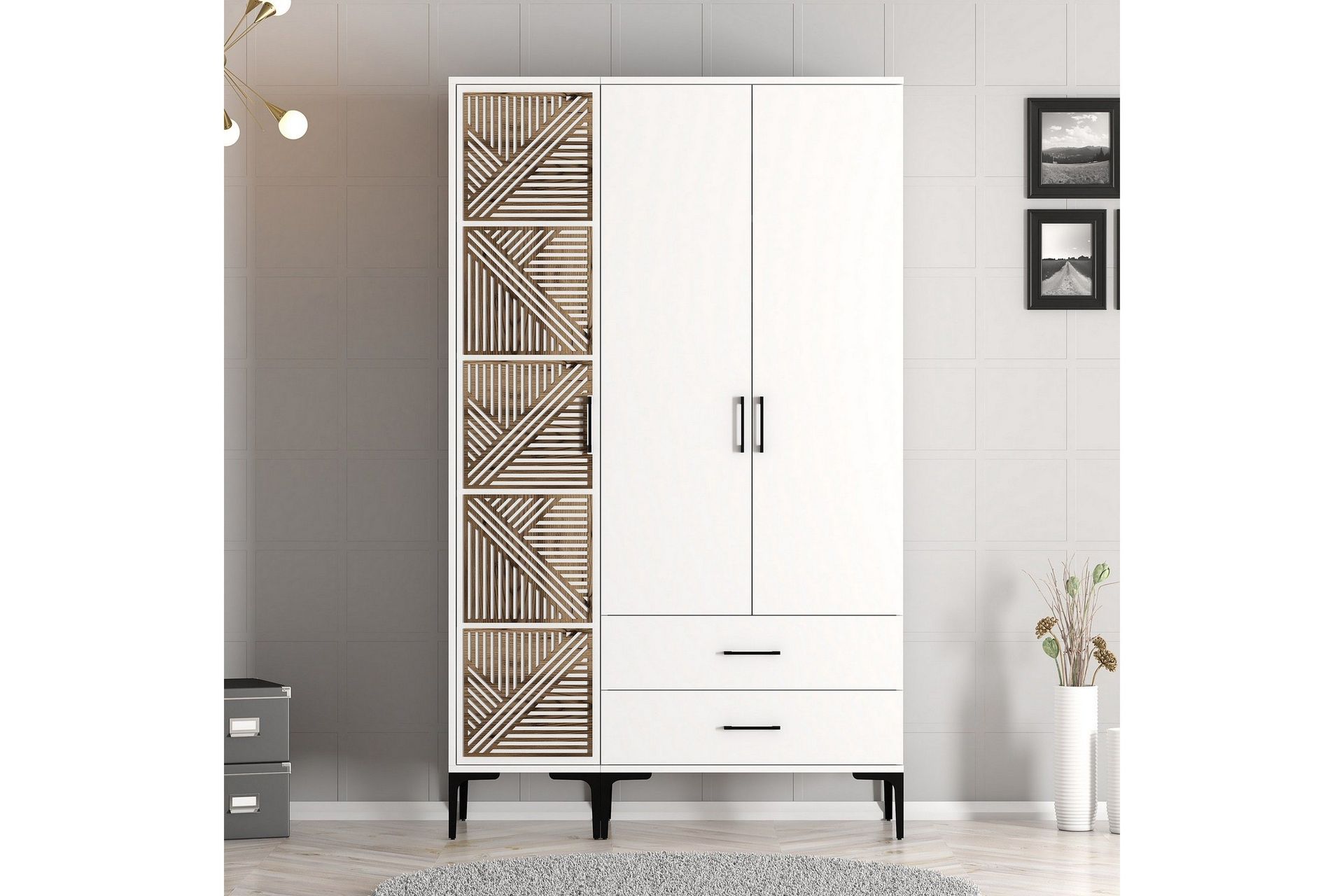 Kumsal Garderob 120 cm - Vit