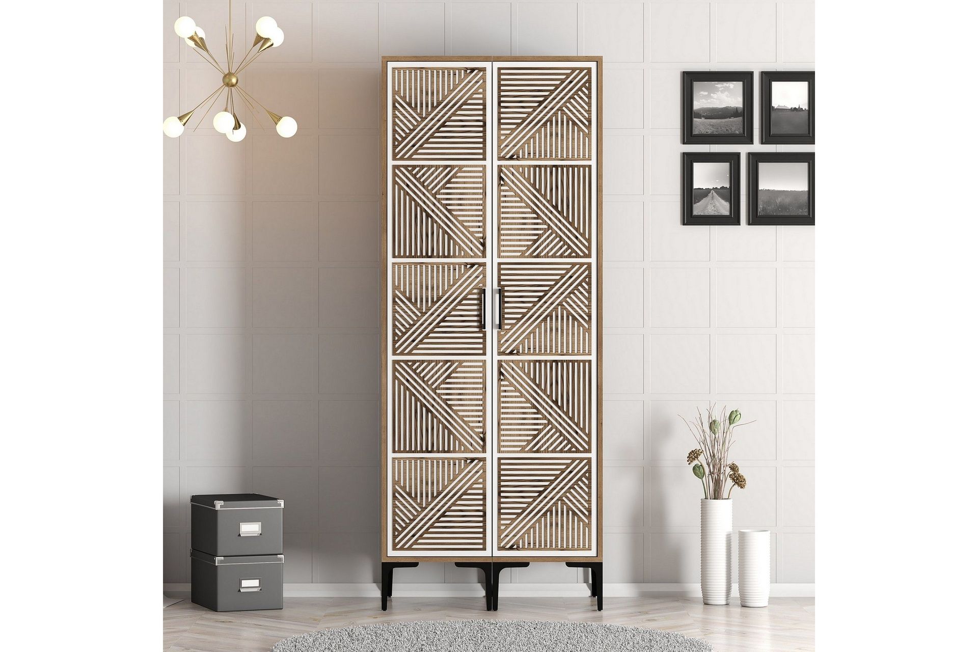 kumsal garderob 80 cm - brun/vit