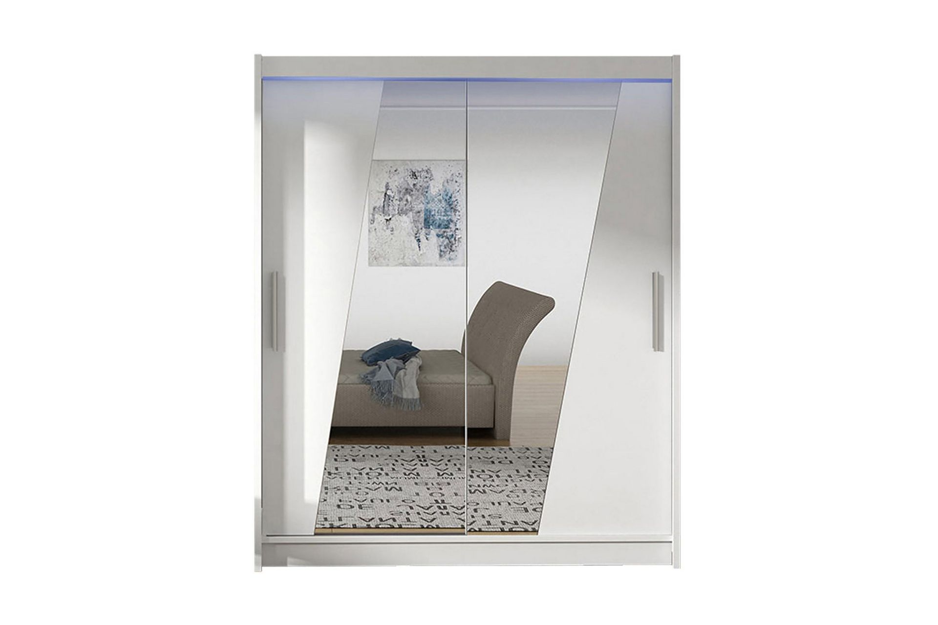 Leila Garderob + LED - Vit