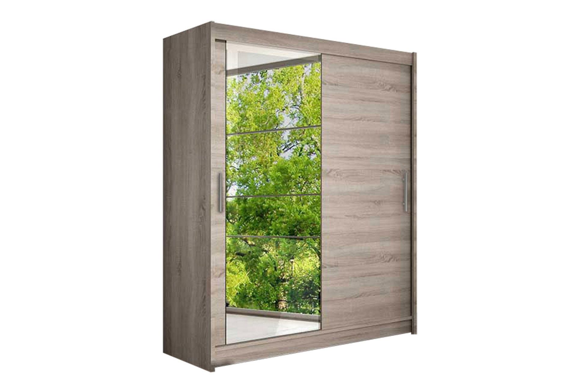 Leila Garderob Skjutd&ouml;rrar Spegel - Tr&auml;/Natur