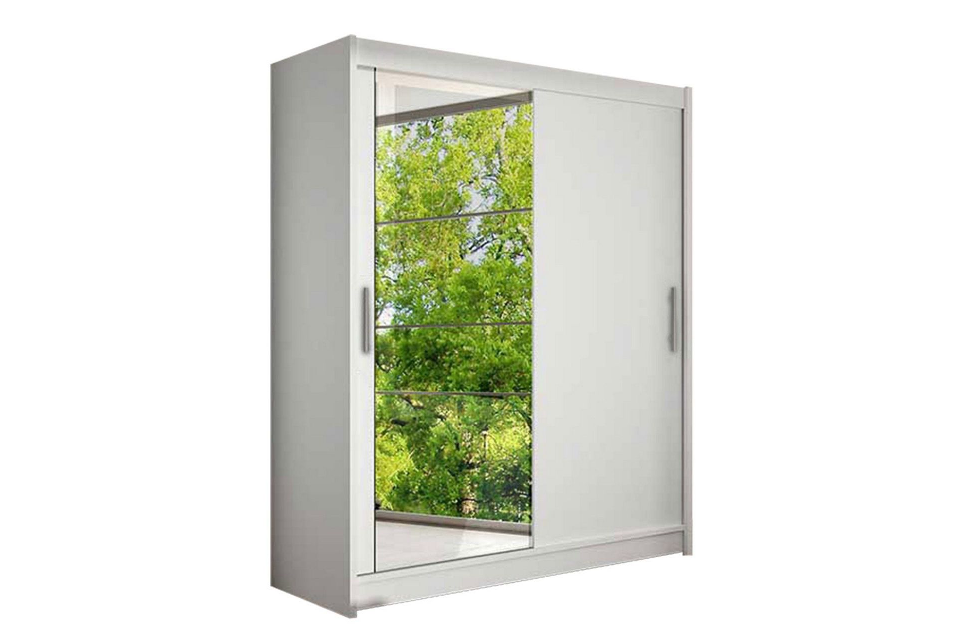 Leila Garderob Skjutd&ouml;rrar Spegel - Vit