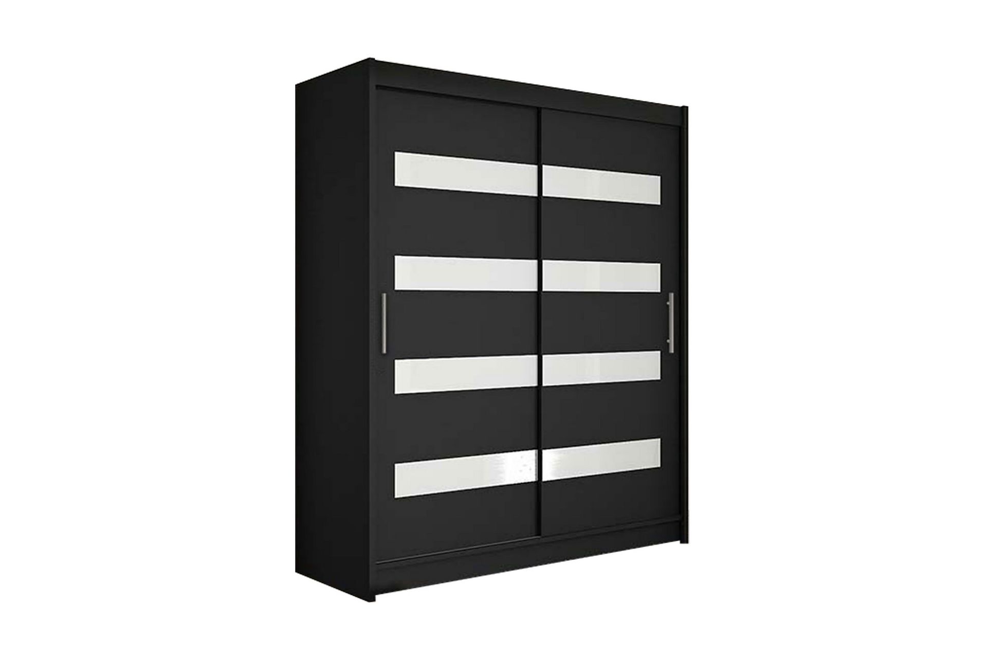 Leila Garderob Smal Skjutd&ouml;rrar Smal Delad Spegel - Svart