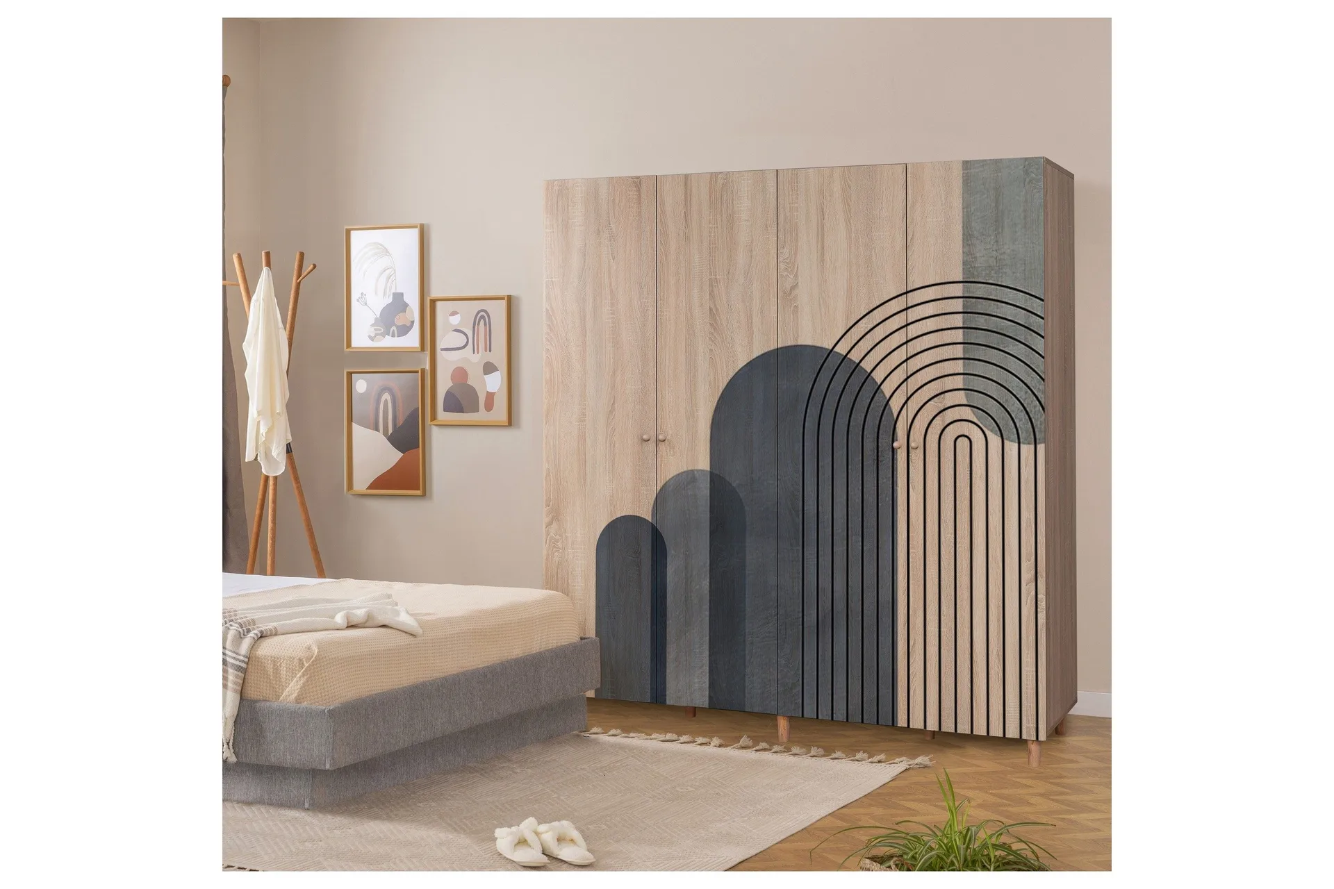 Loni Garderob 180 cm - Brun