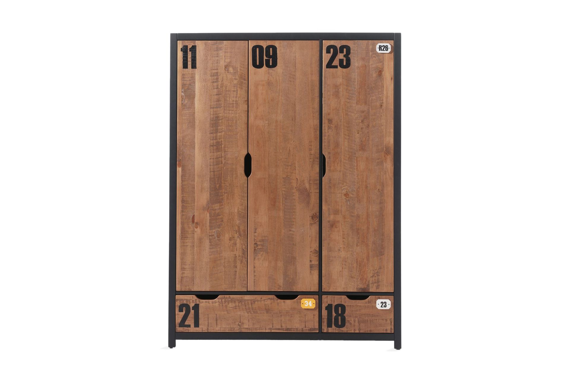 maritza garderob 3 dörrar - trä/natur