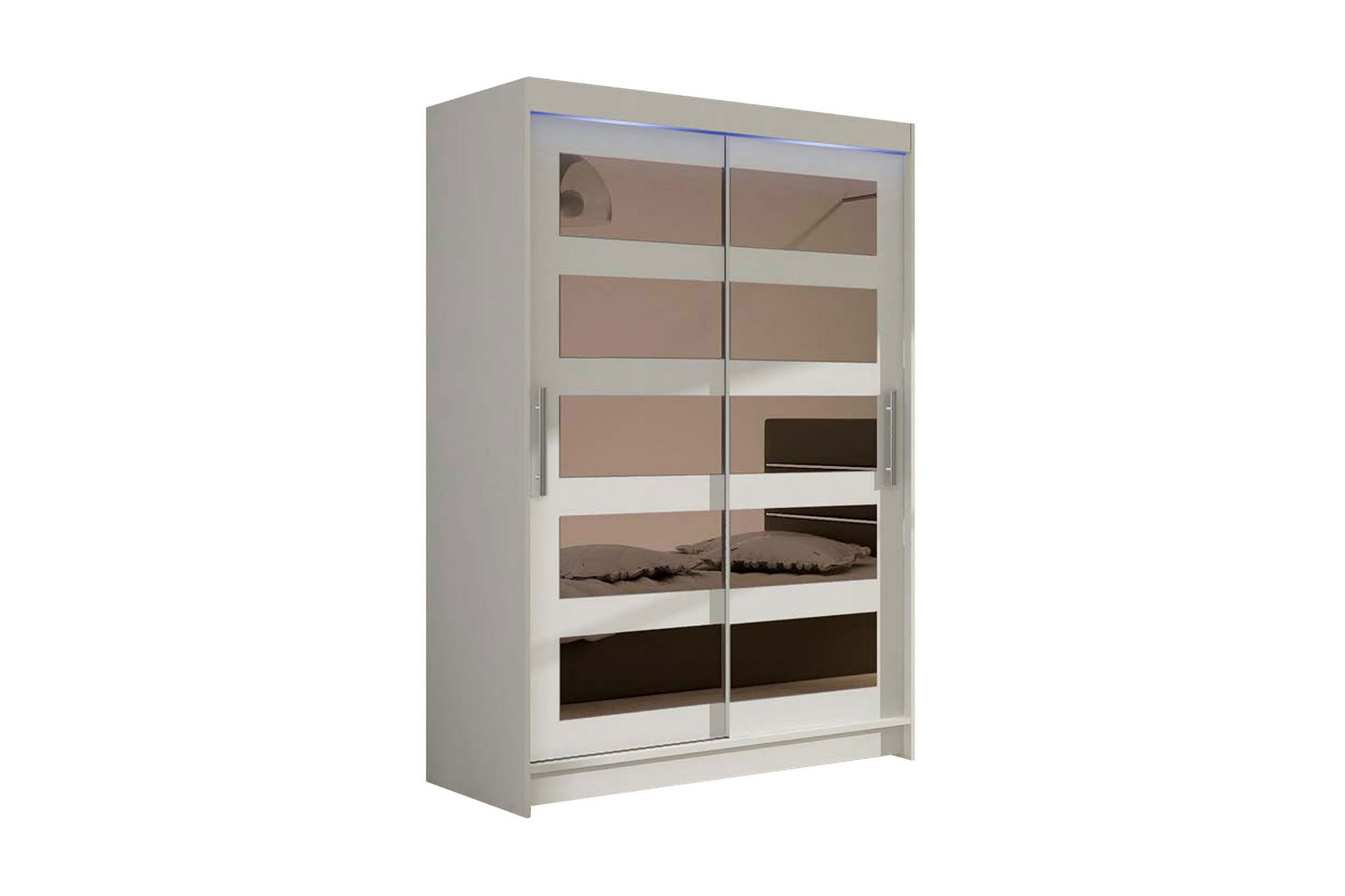 Miami Garderob 120x58x200 cm - Beige/Vit