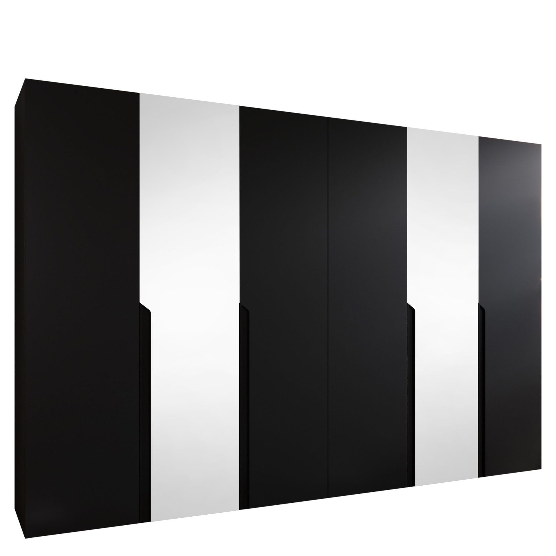 Milias Garderob med spegel 300x202 cm - svart