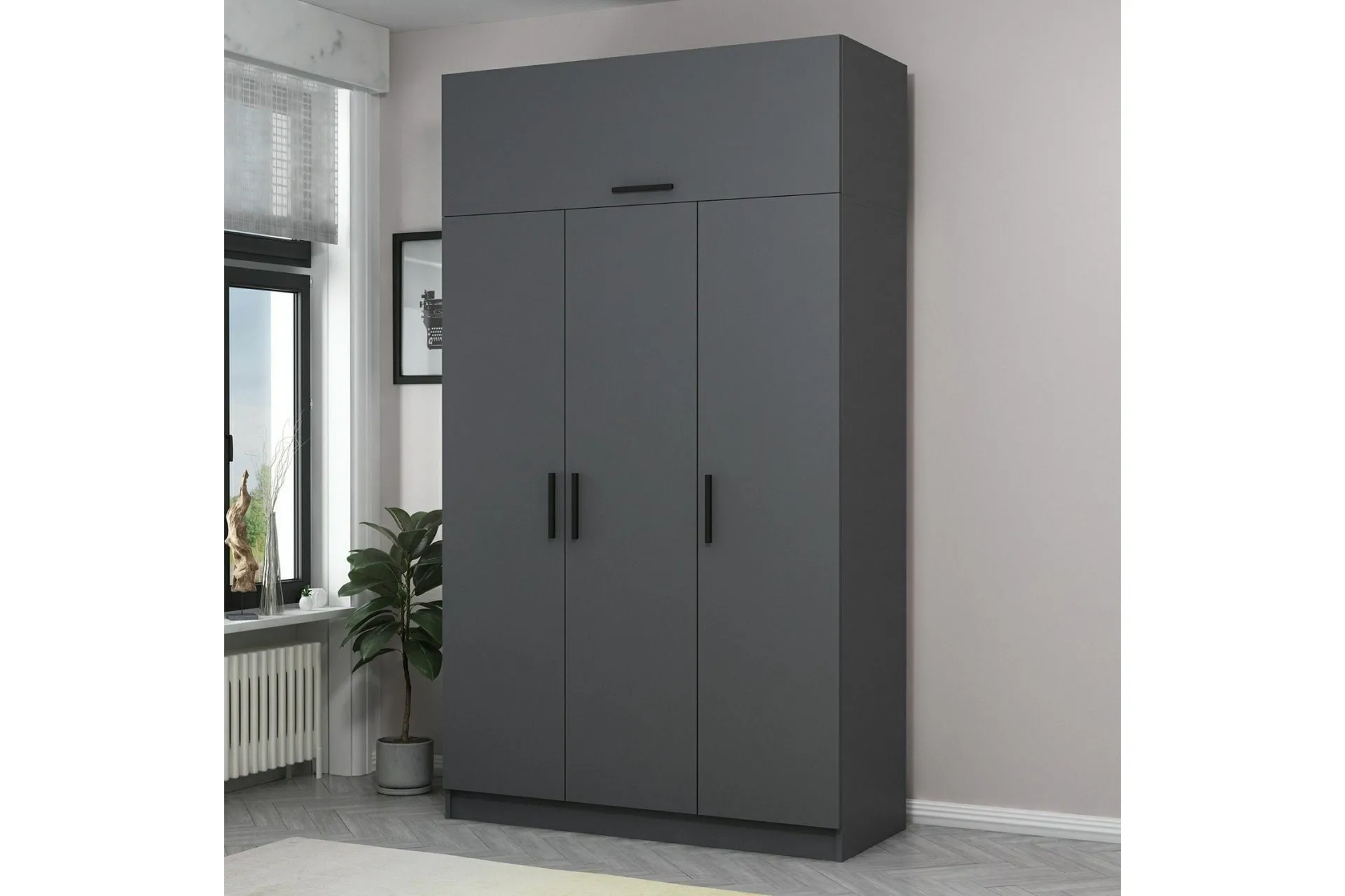 Minar Garderob 135 cm - Antracit