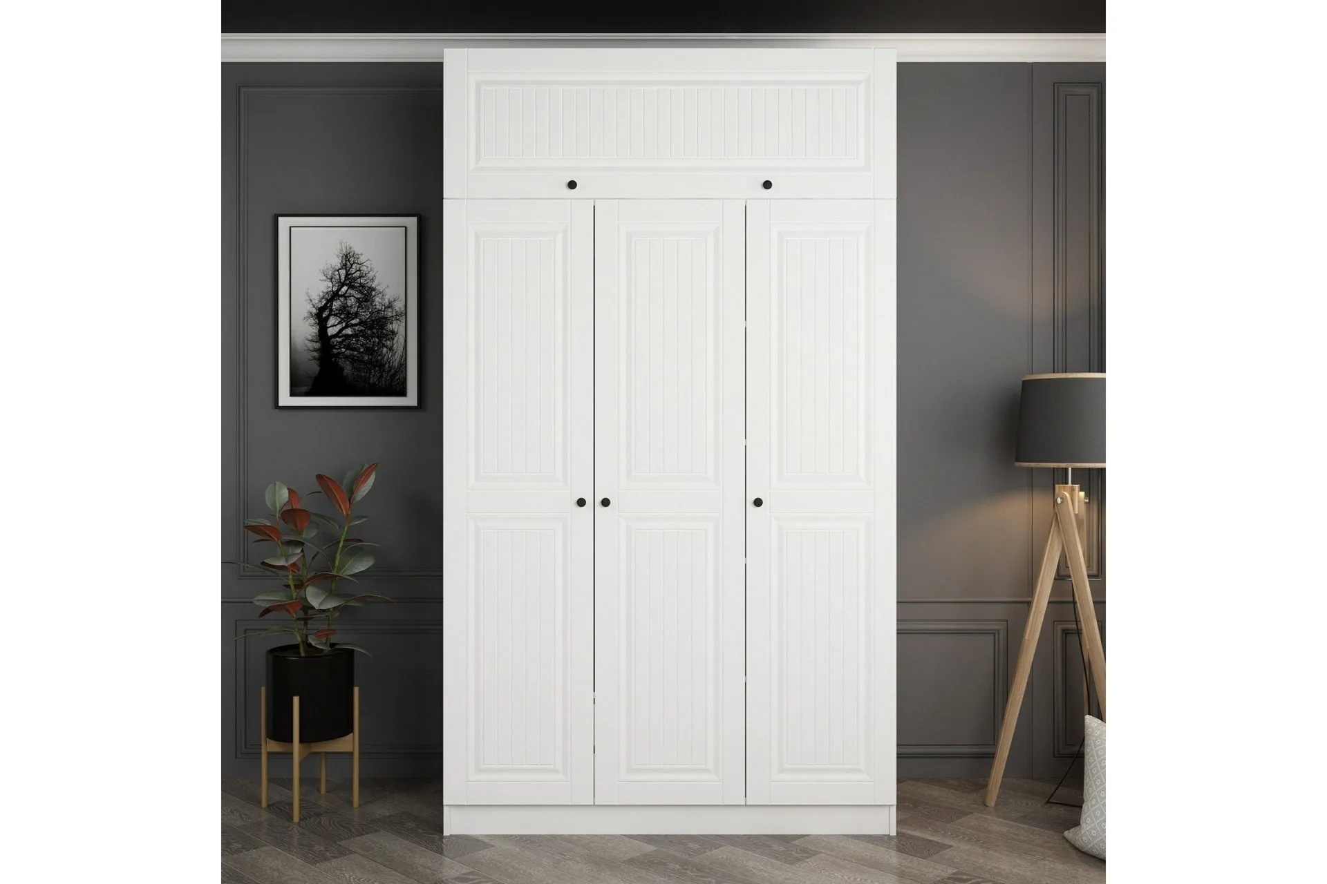 Minar Garderob 135 cm - Vit