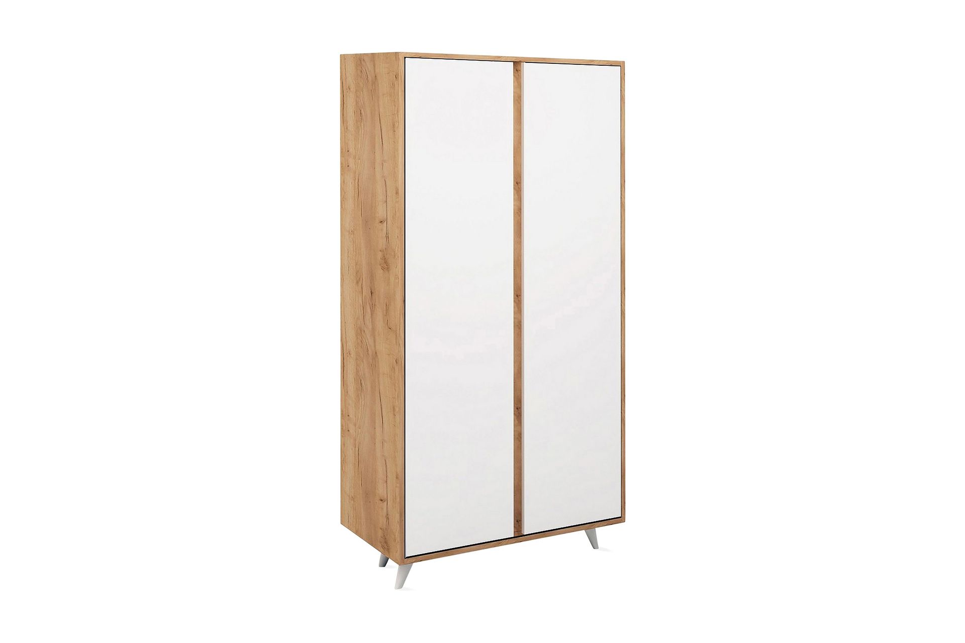 Mod Garderob 100 cm i M&aring;lat Tr&auml; - VitBrun