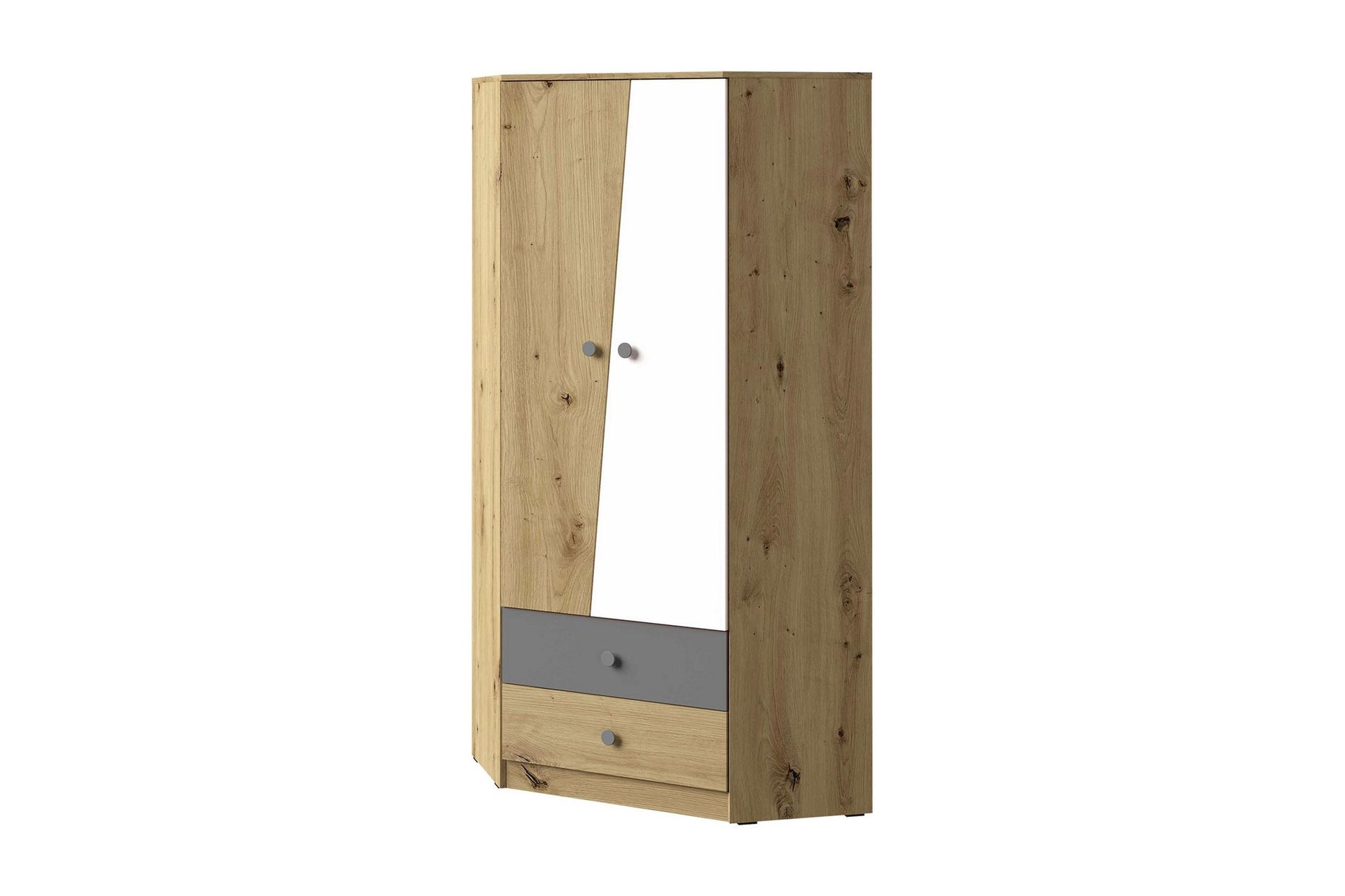 Nero Garderob 87 cm - Natur/Vit/Gr&aring;