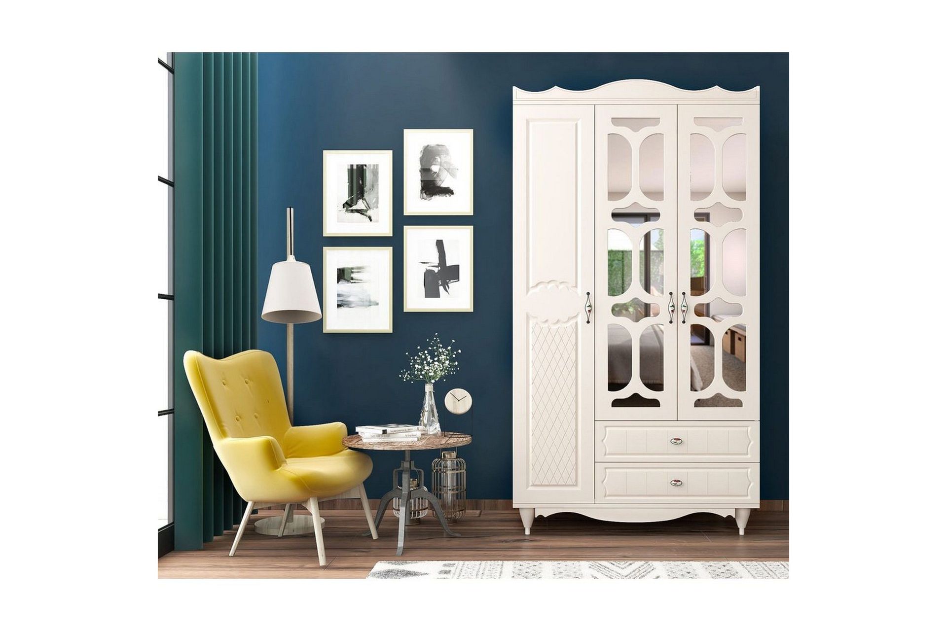 Noric Garderob 105x190 cm - Matt Vit