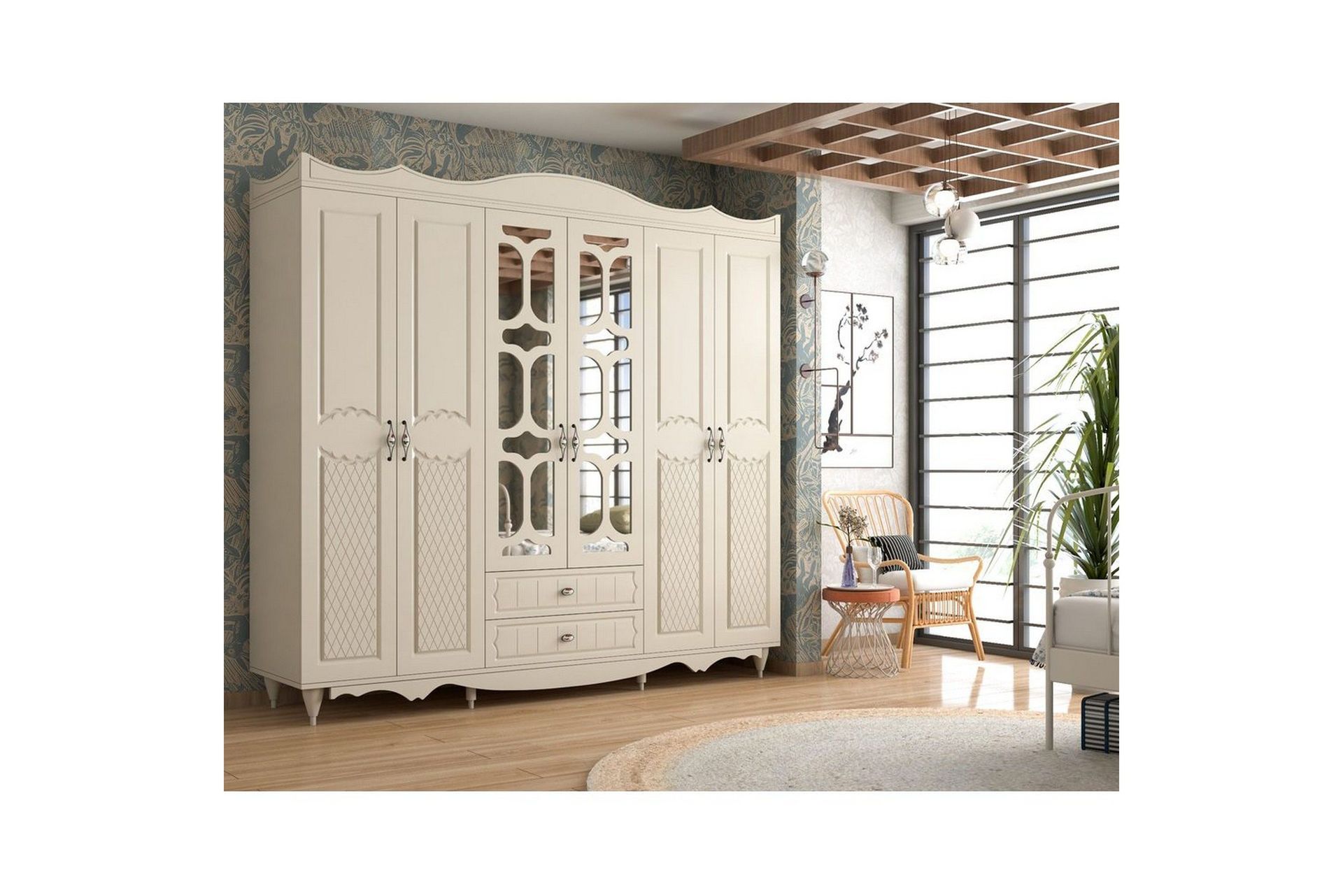 Noric Garderob 210x190 cm - Matt Vit