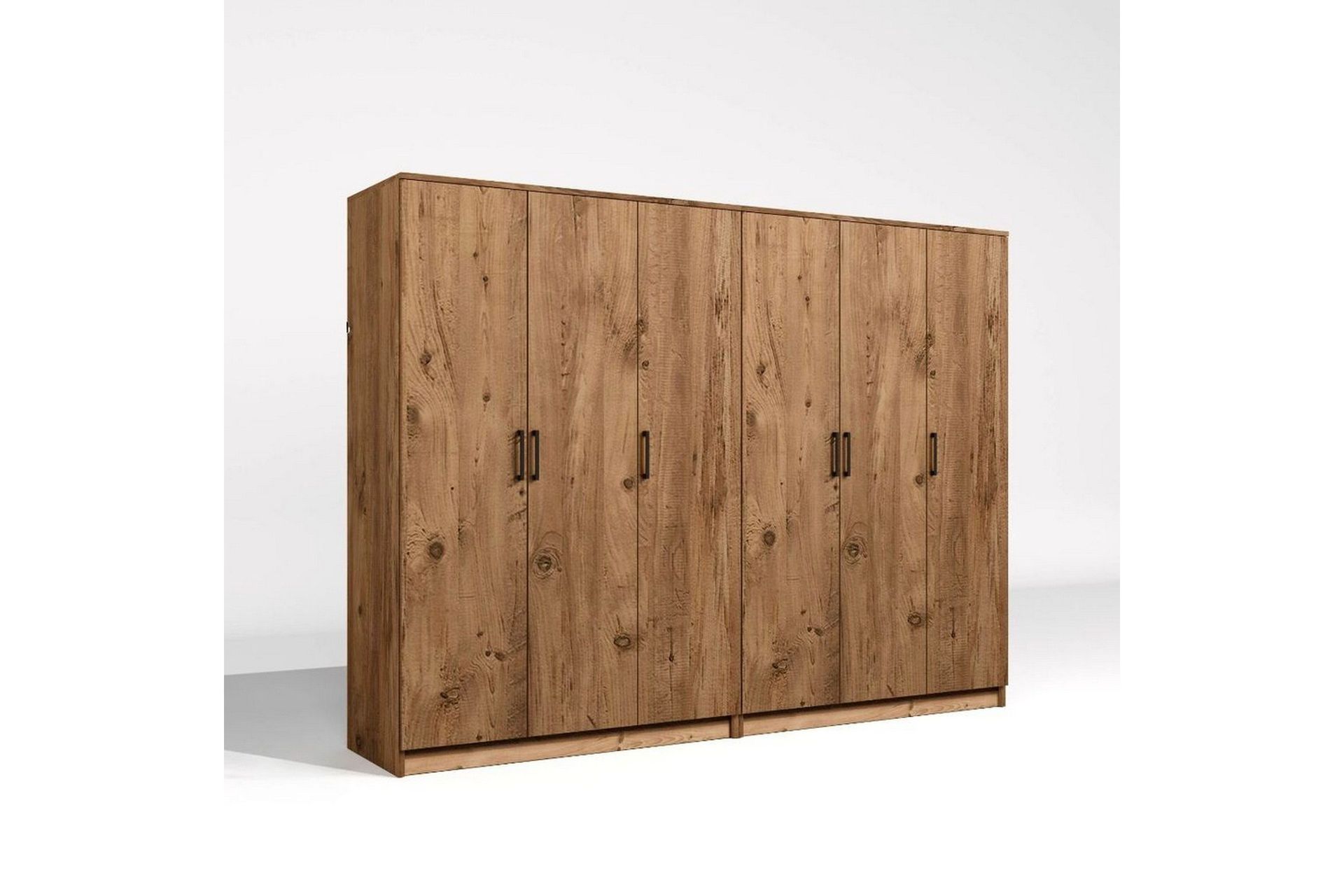 Olera Garderob 240 cm i Ljust Tr&auml; - Brun