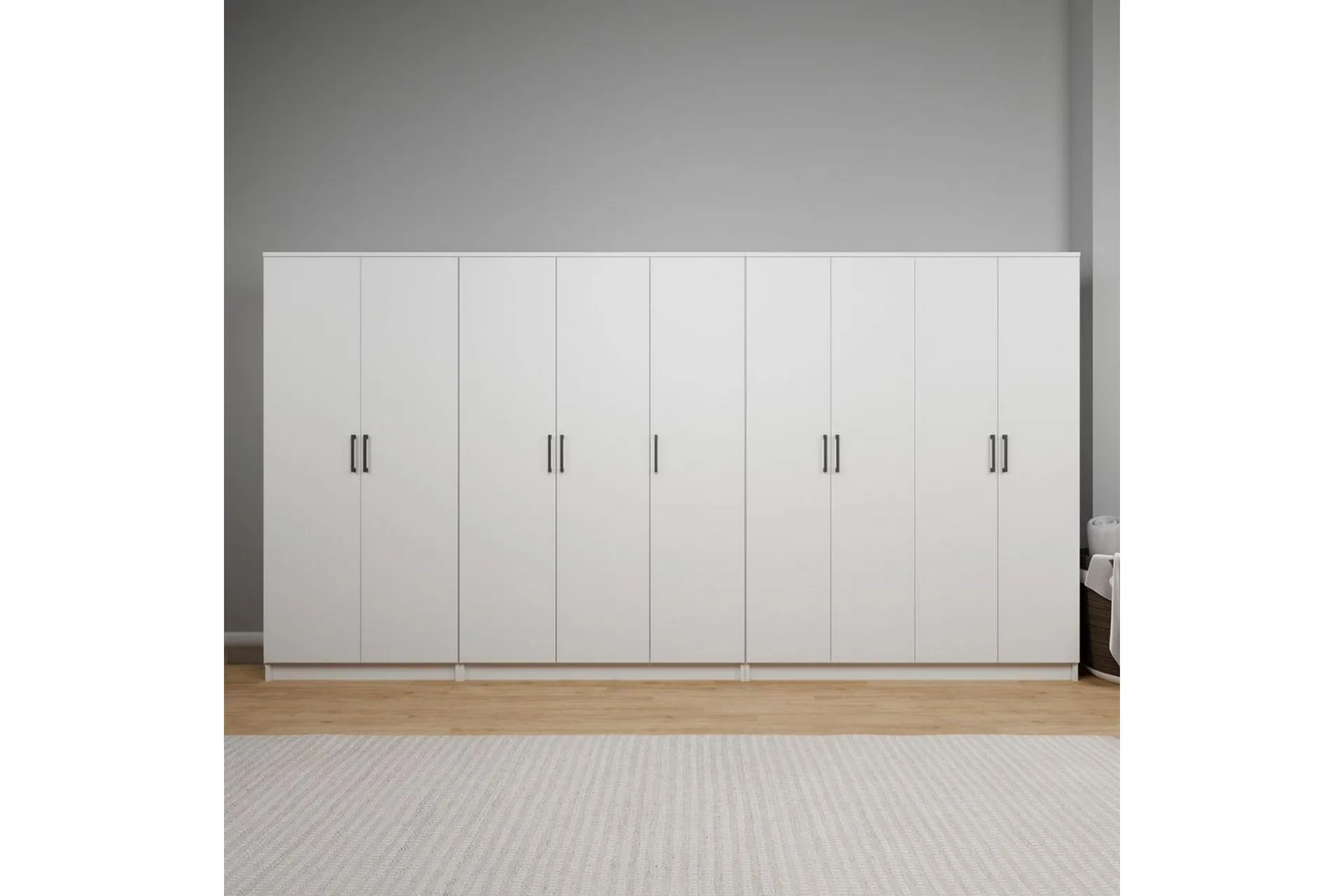 olera hörngarderob 340x180 cm - vit