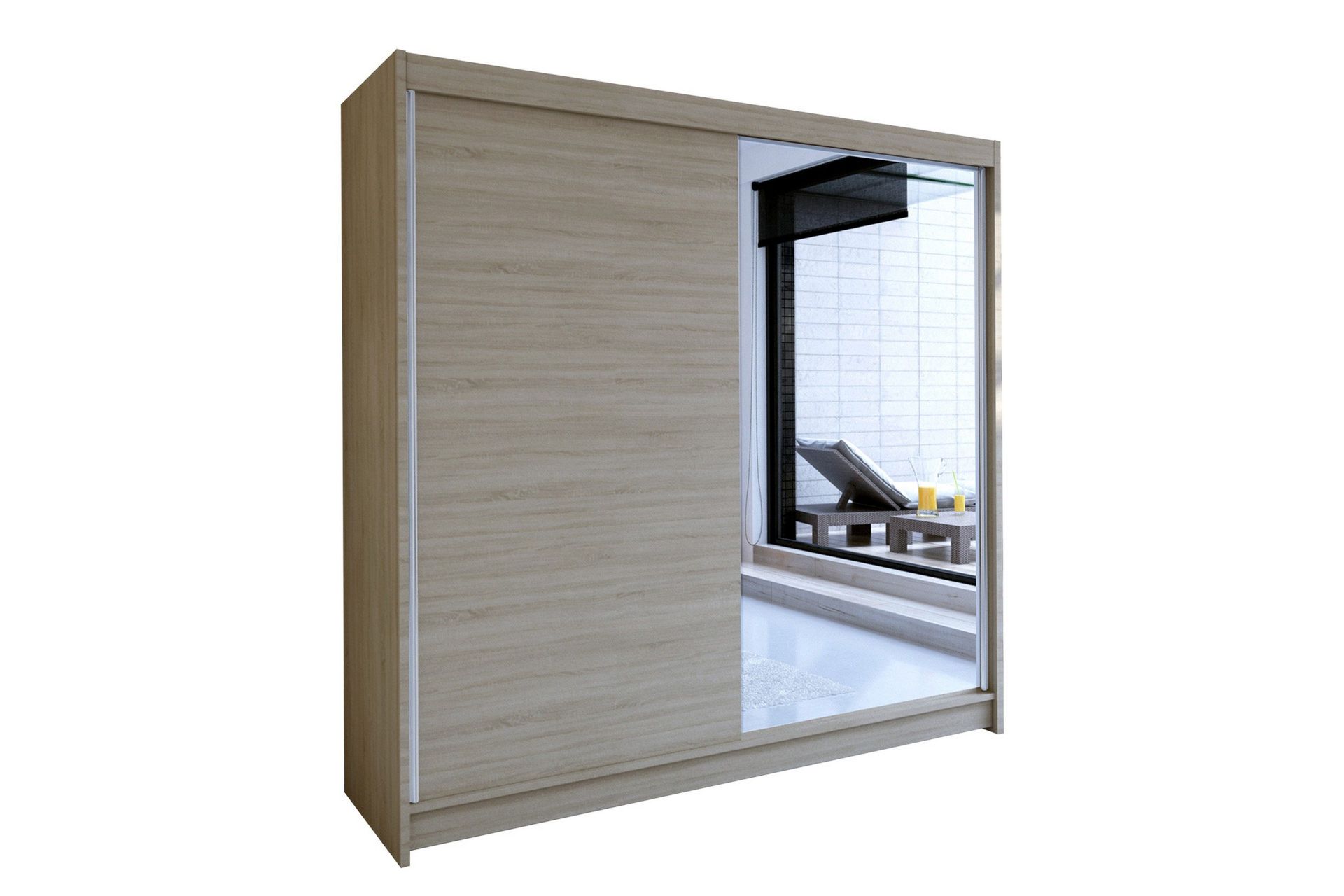 talin garderob 180x58x215 cm led-belysning - beige