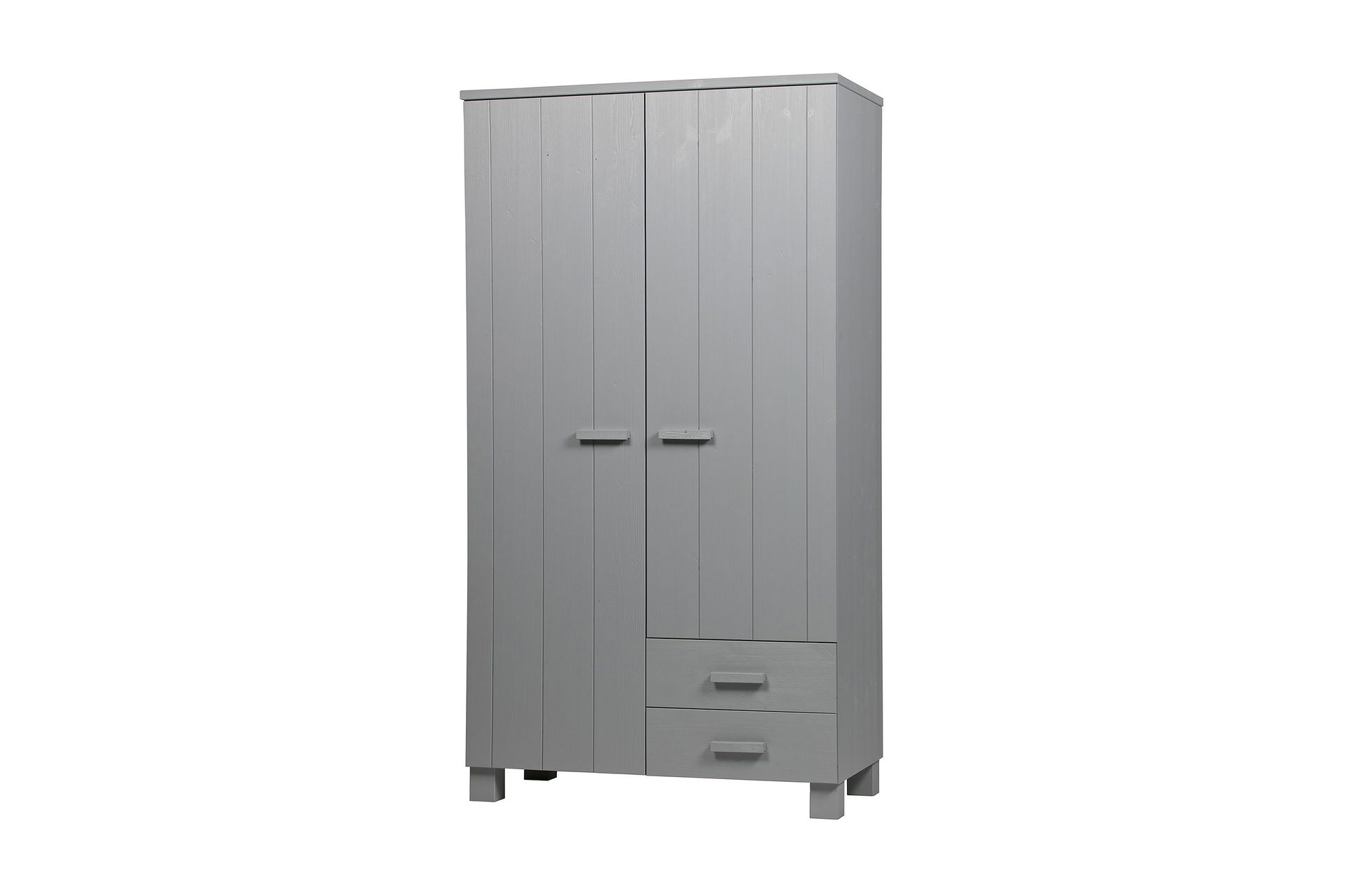 tenney garderob med 2 lådor 111 cm - grå tall