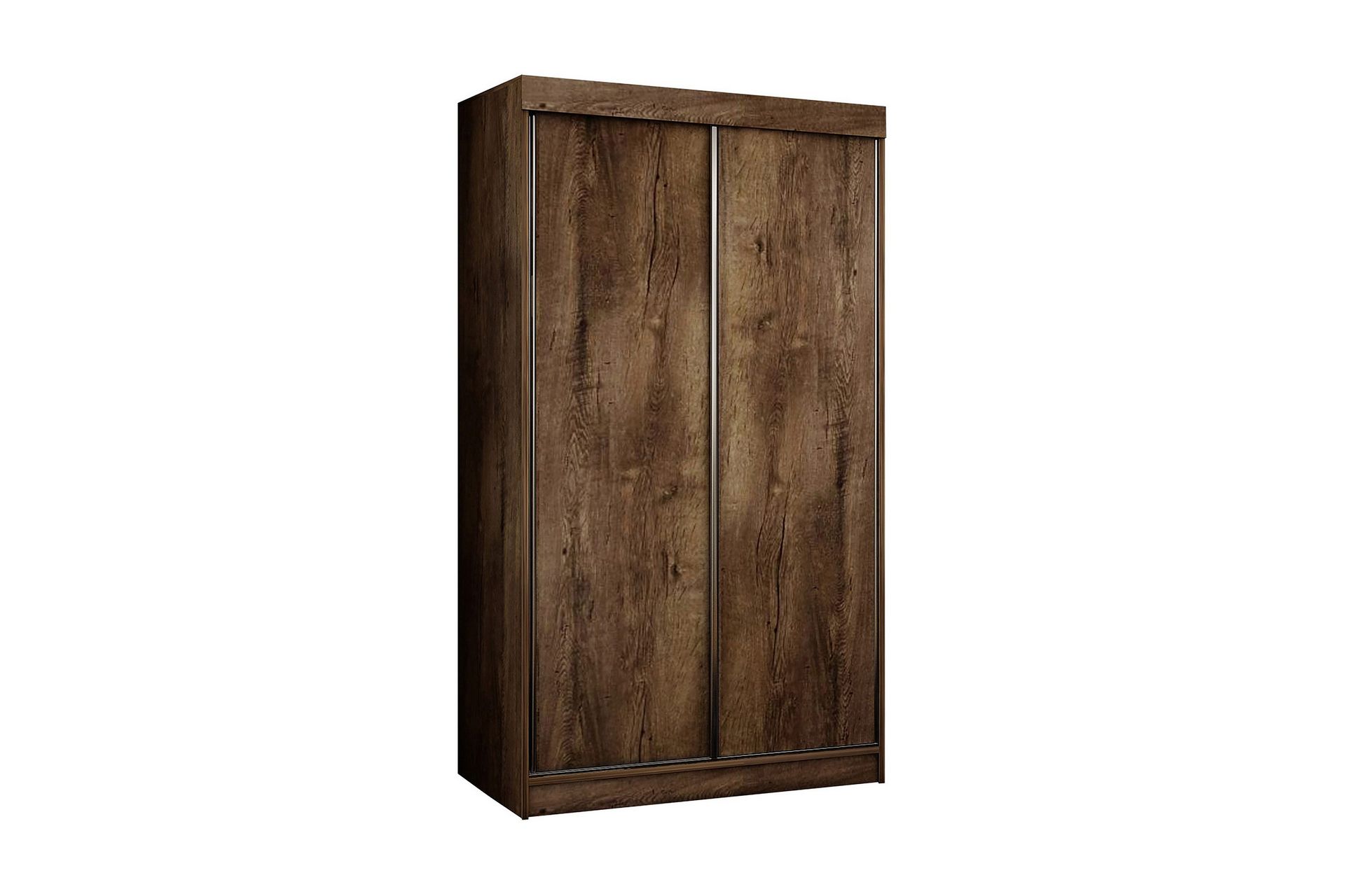 Top Garderob 100 cm i Ask med Metallram - Brun