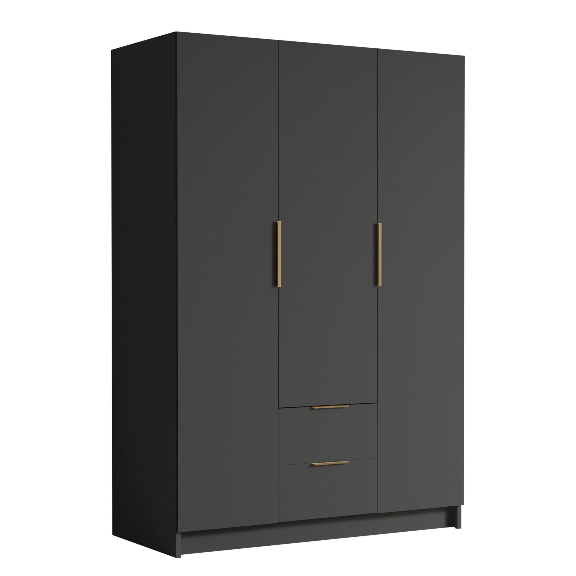 Varros Garderob 150x216 cm i Tr&auml; - Svart