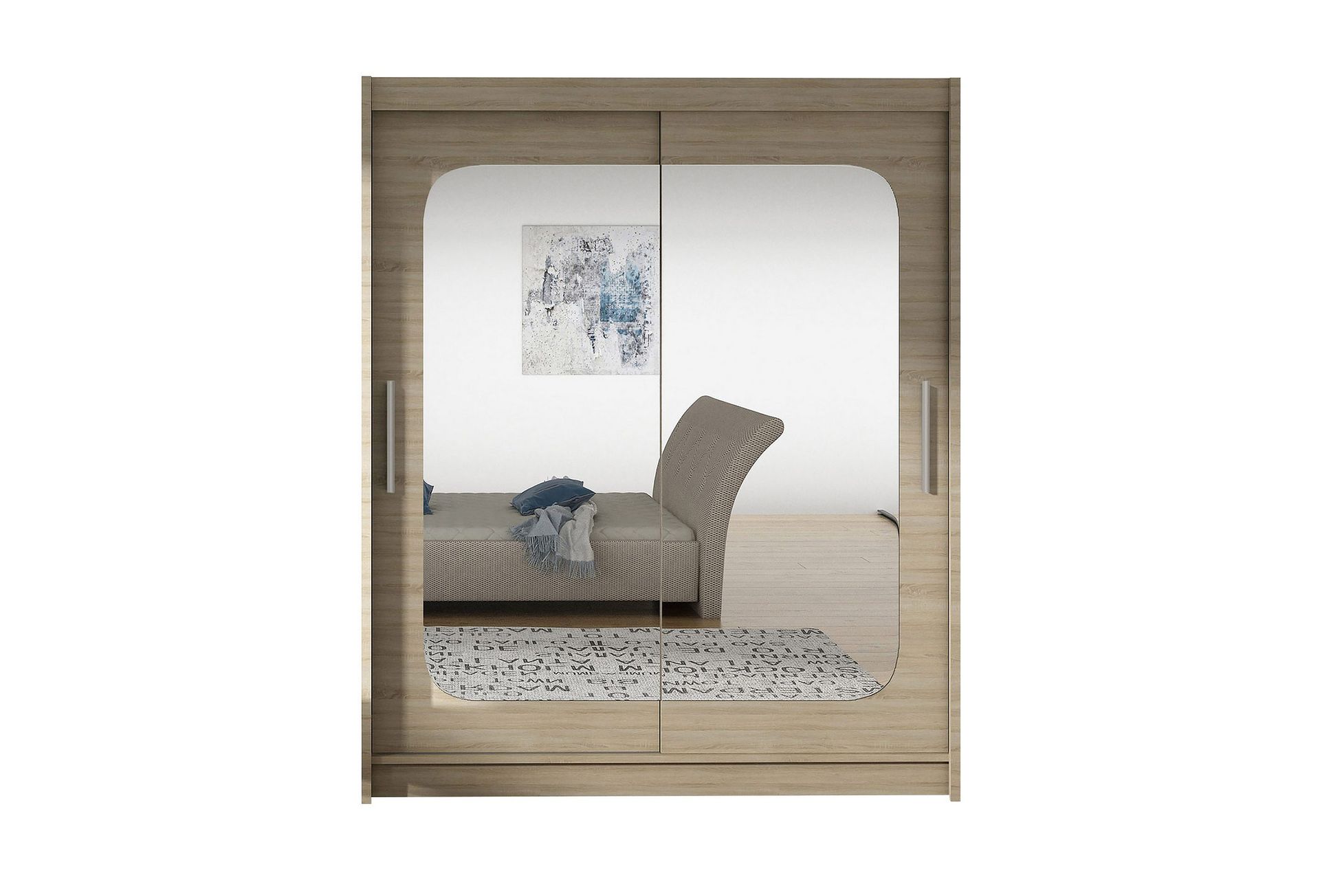 West Garderob 150x58x200 cm LED-belysning - Beige