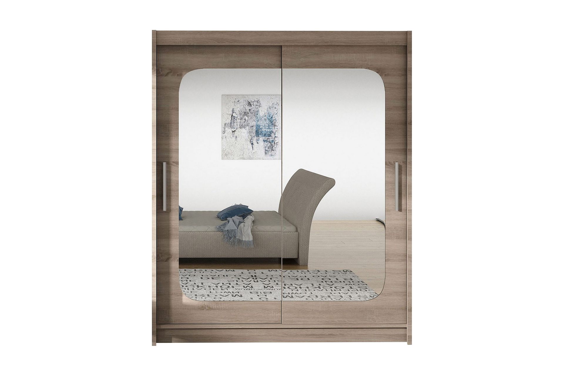 West Garderob 150x58x200 cm LED-belysning - Beige