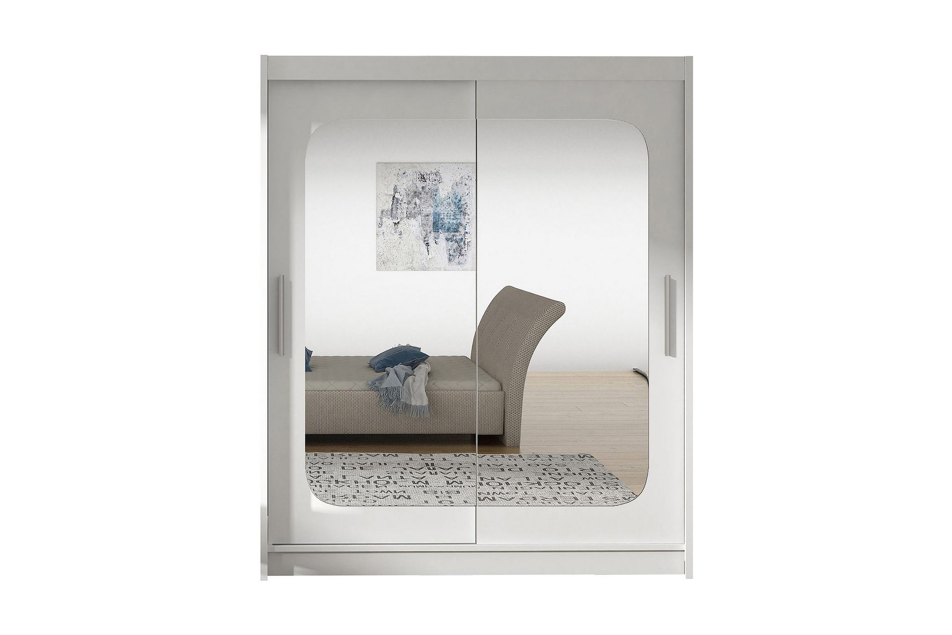 West Garderob 150x58x200 cm LED-belysning - Vit