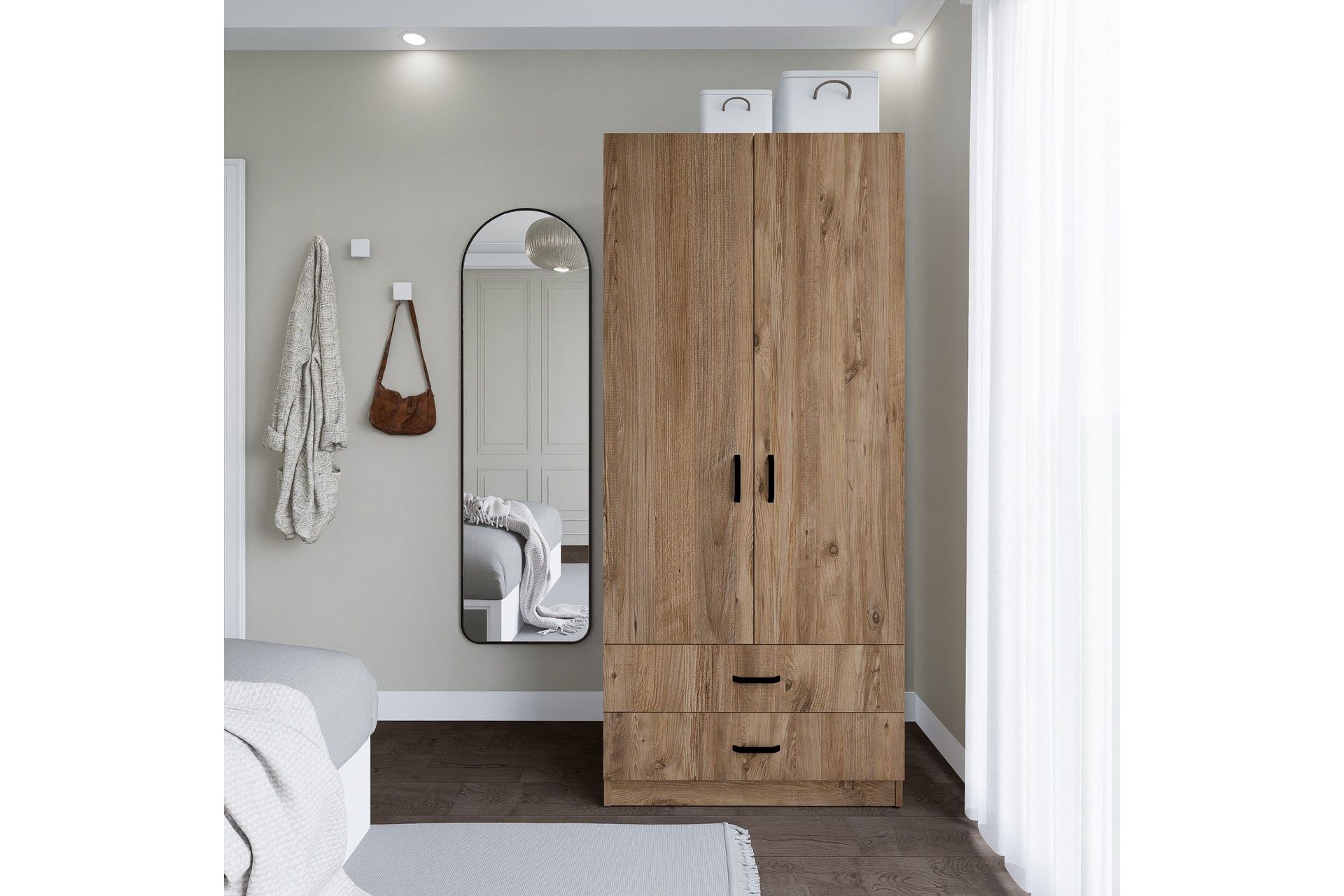 yaman garderob 80x182 cm - brun