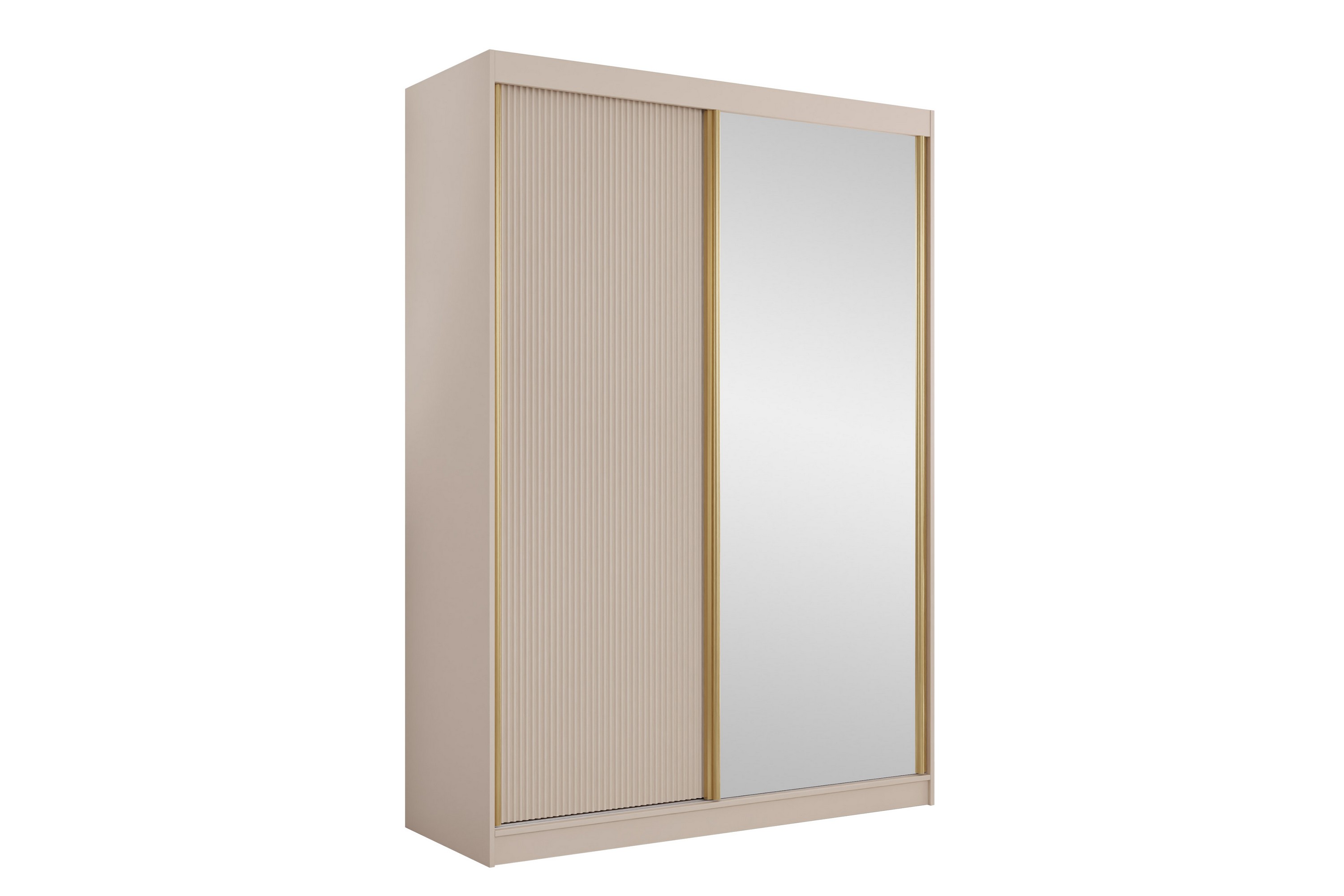 gudelia garderob med spegel 151x216 cm - beige