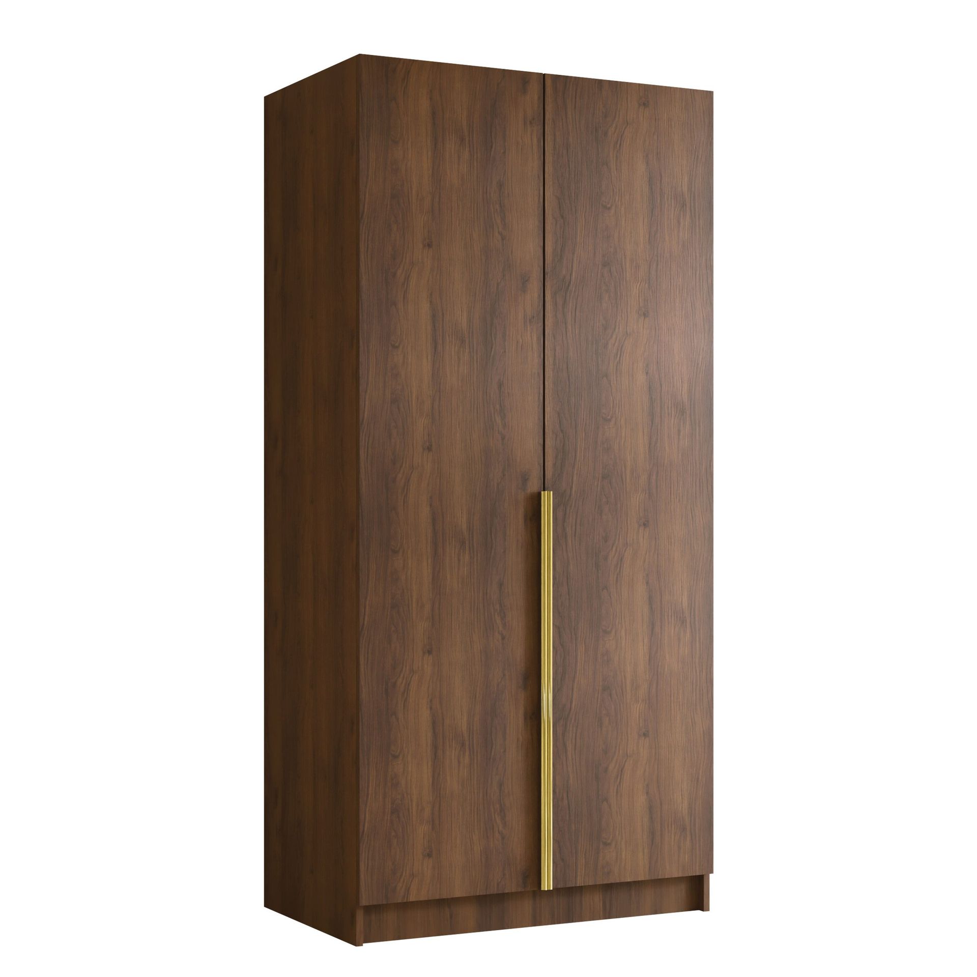 Herrljunga Garderob 100x215 cm - Brun/Guld