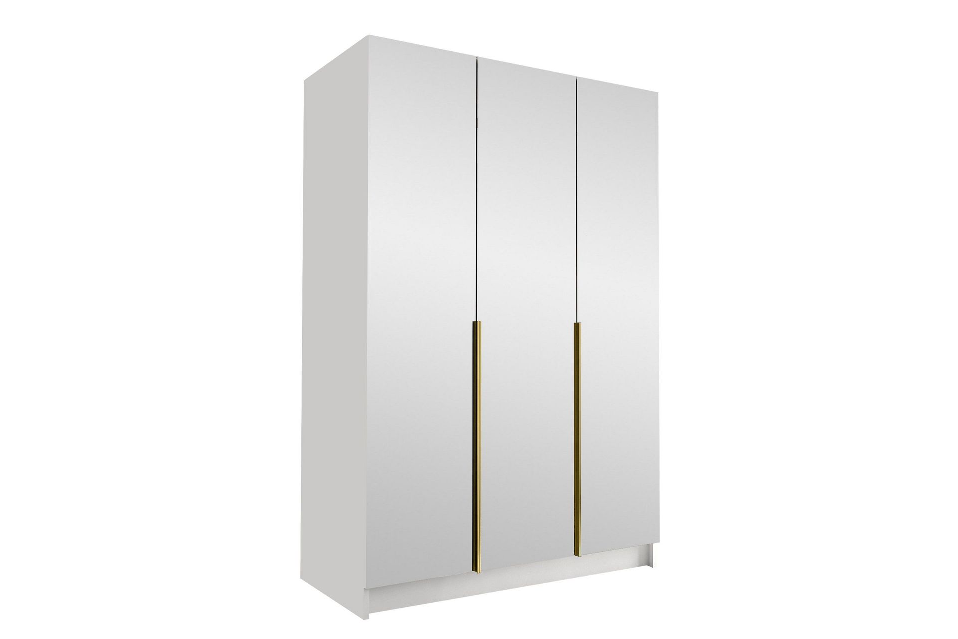 Herrljunga Garderob med Spegel 150 cm - Vit/Guld