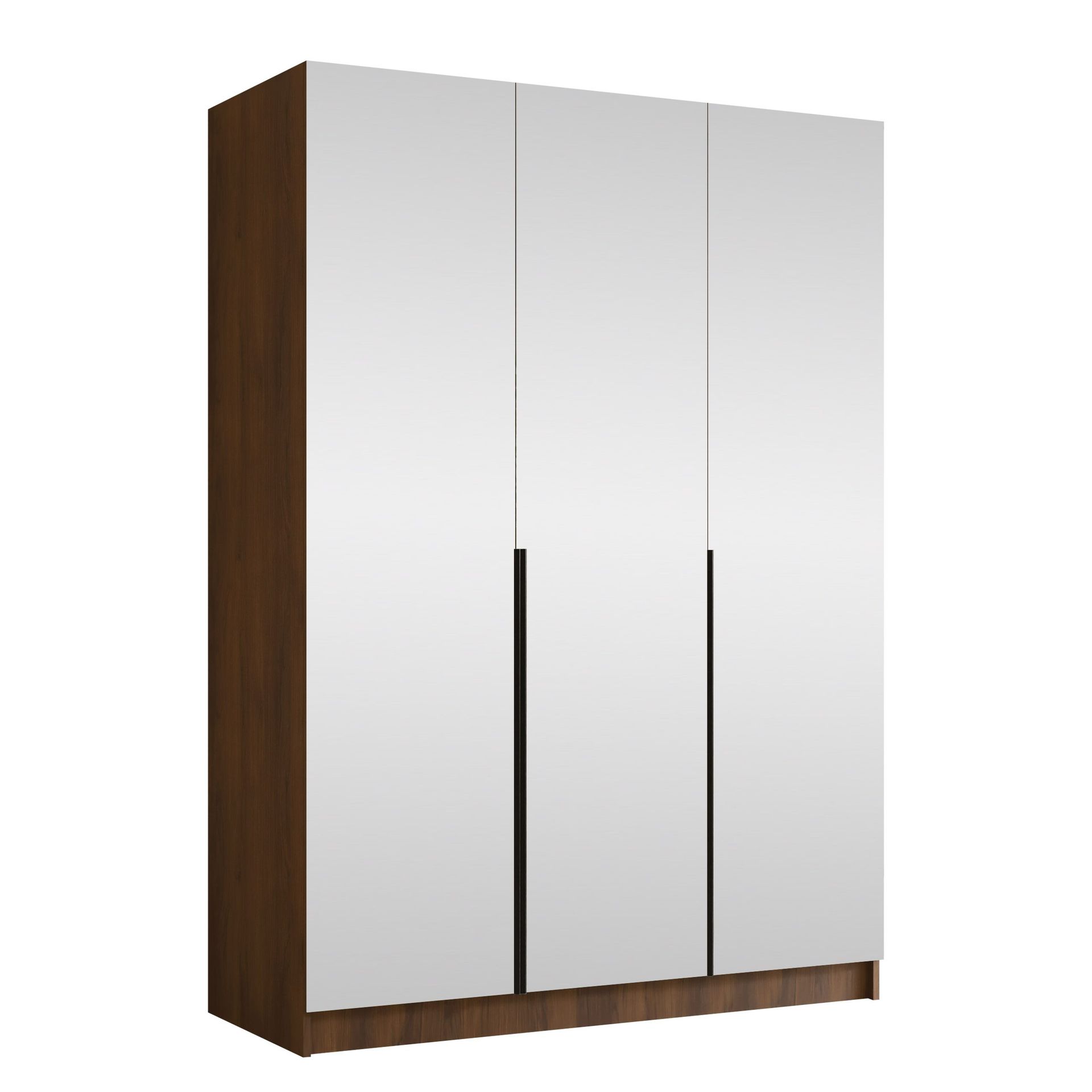 Herrljunga Garderob med Spegel 150x215 cm - Svart/Spegel