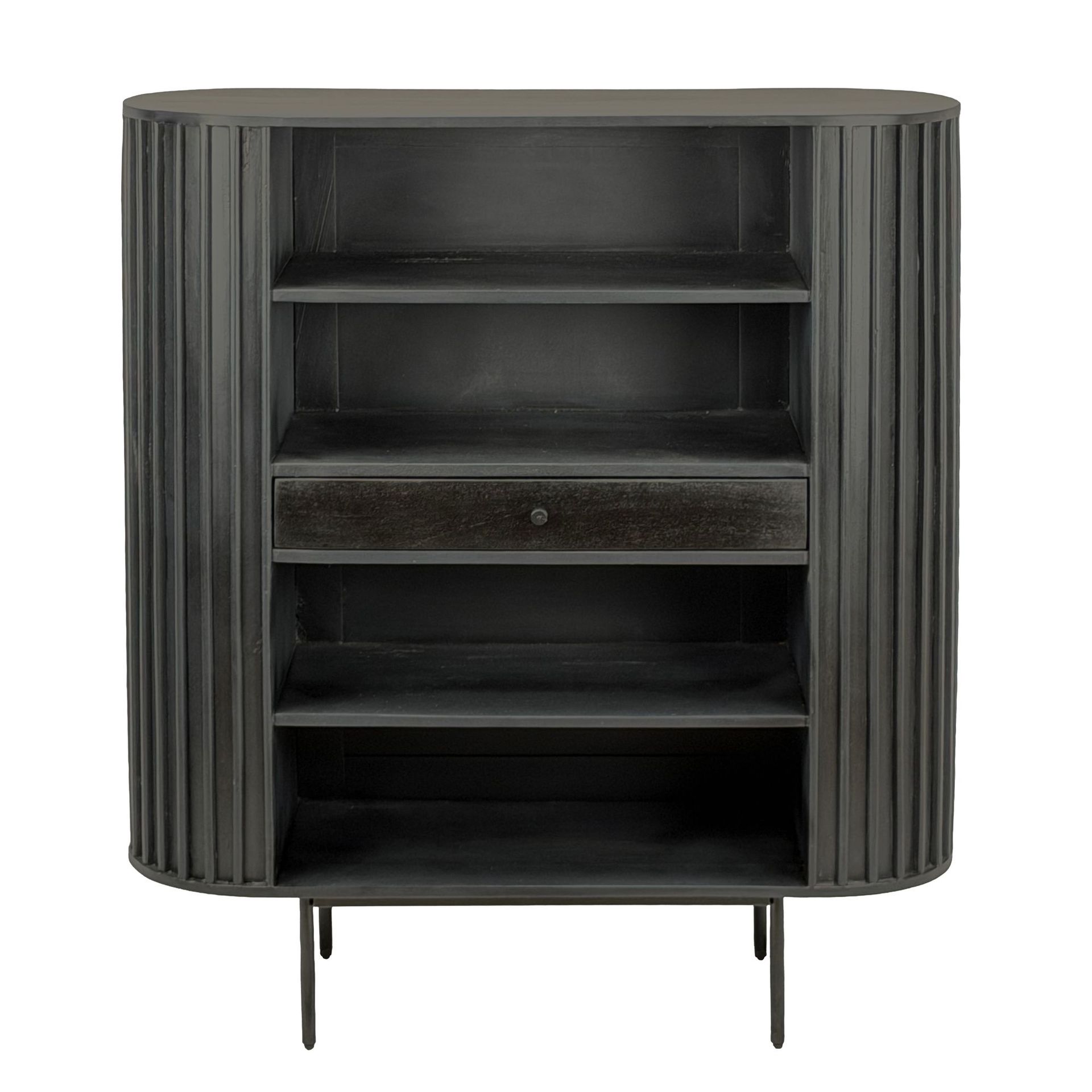 Belilo Bokhylla 105 cm Ribbdesign - svart