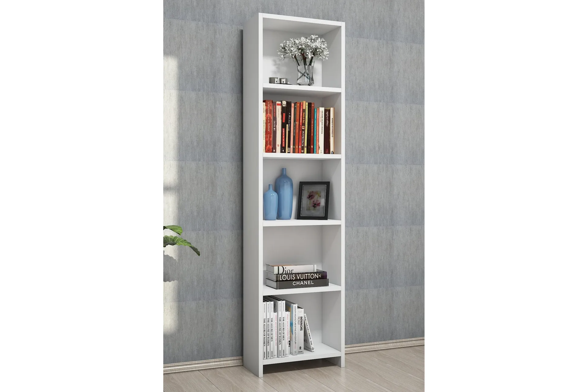 bokhylla jovell 150 cm - vit