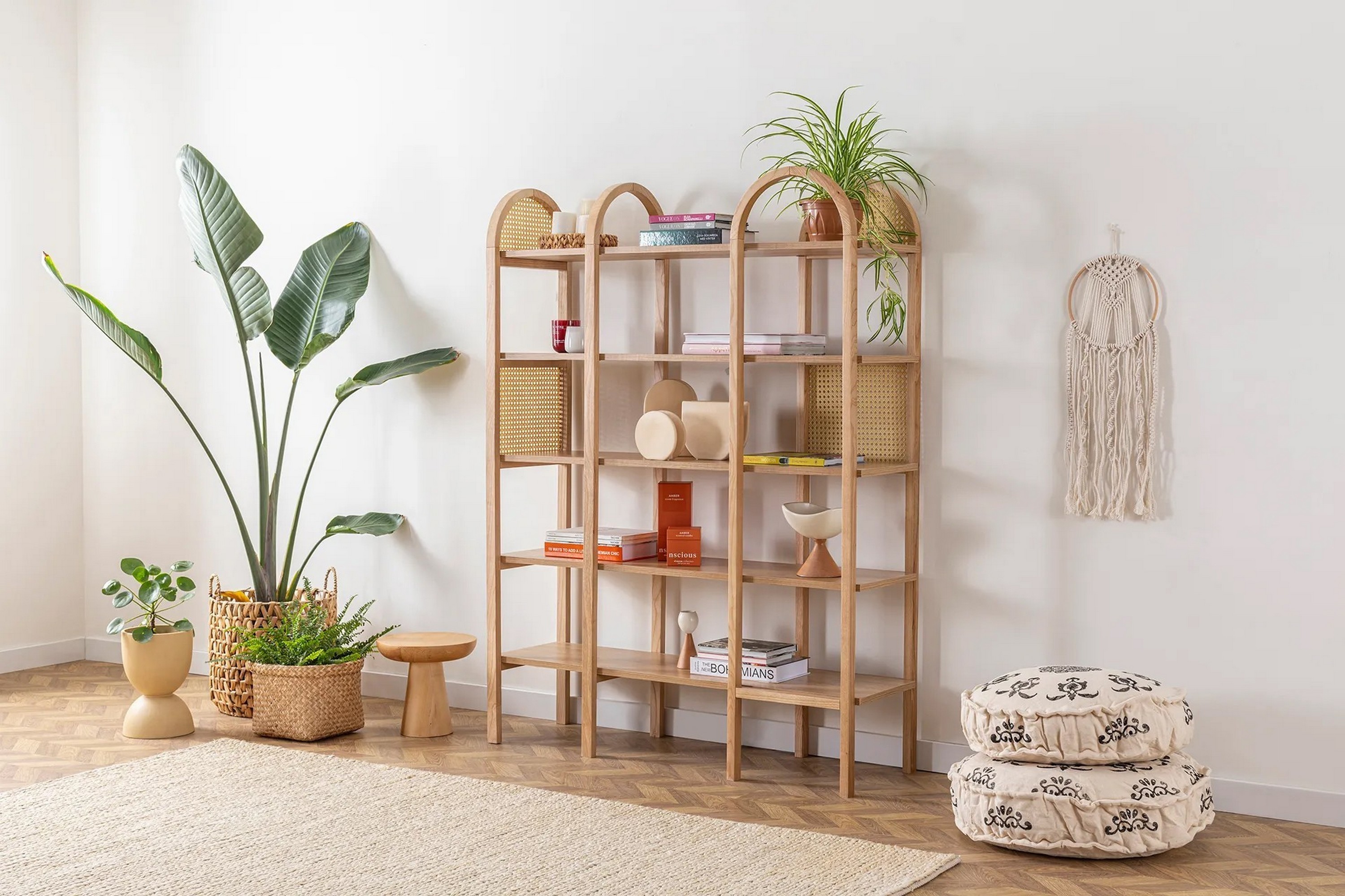 bokhylla makwana 120 cm - natural