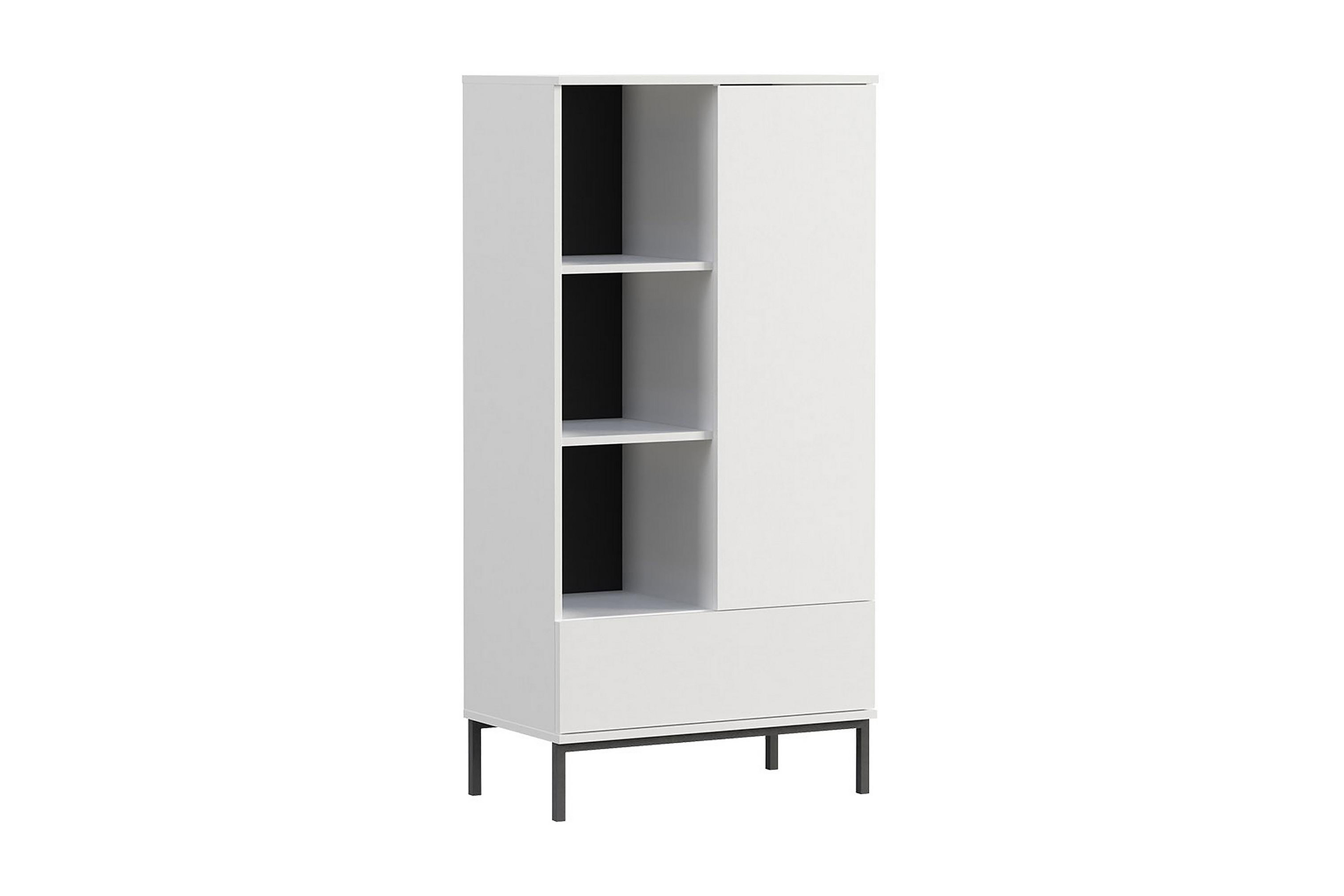 Bokhylla Quertas 70x140x41 cm Vit/Svart