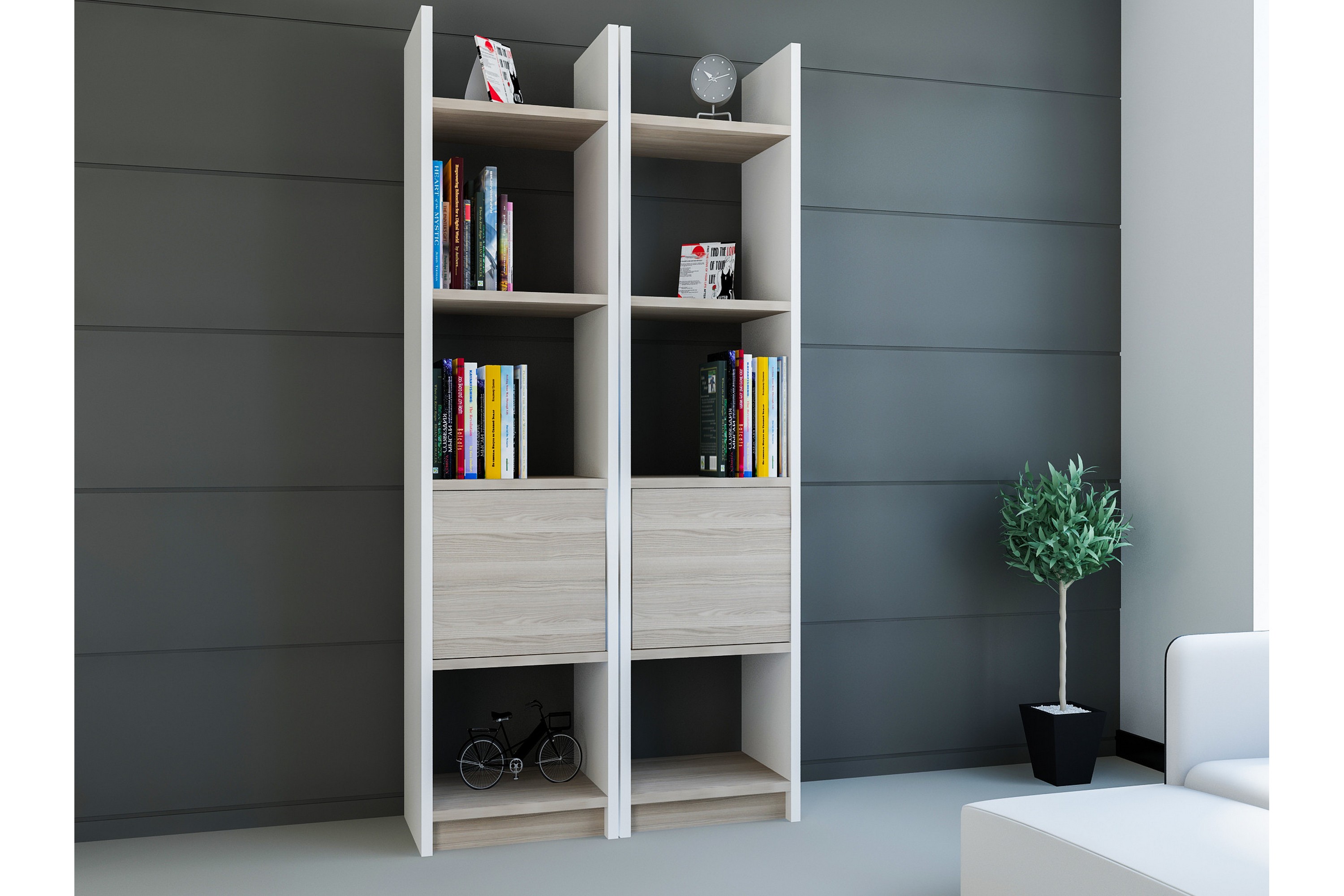 bokhylla pangler - vit