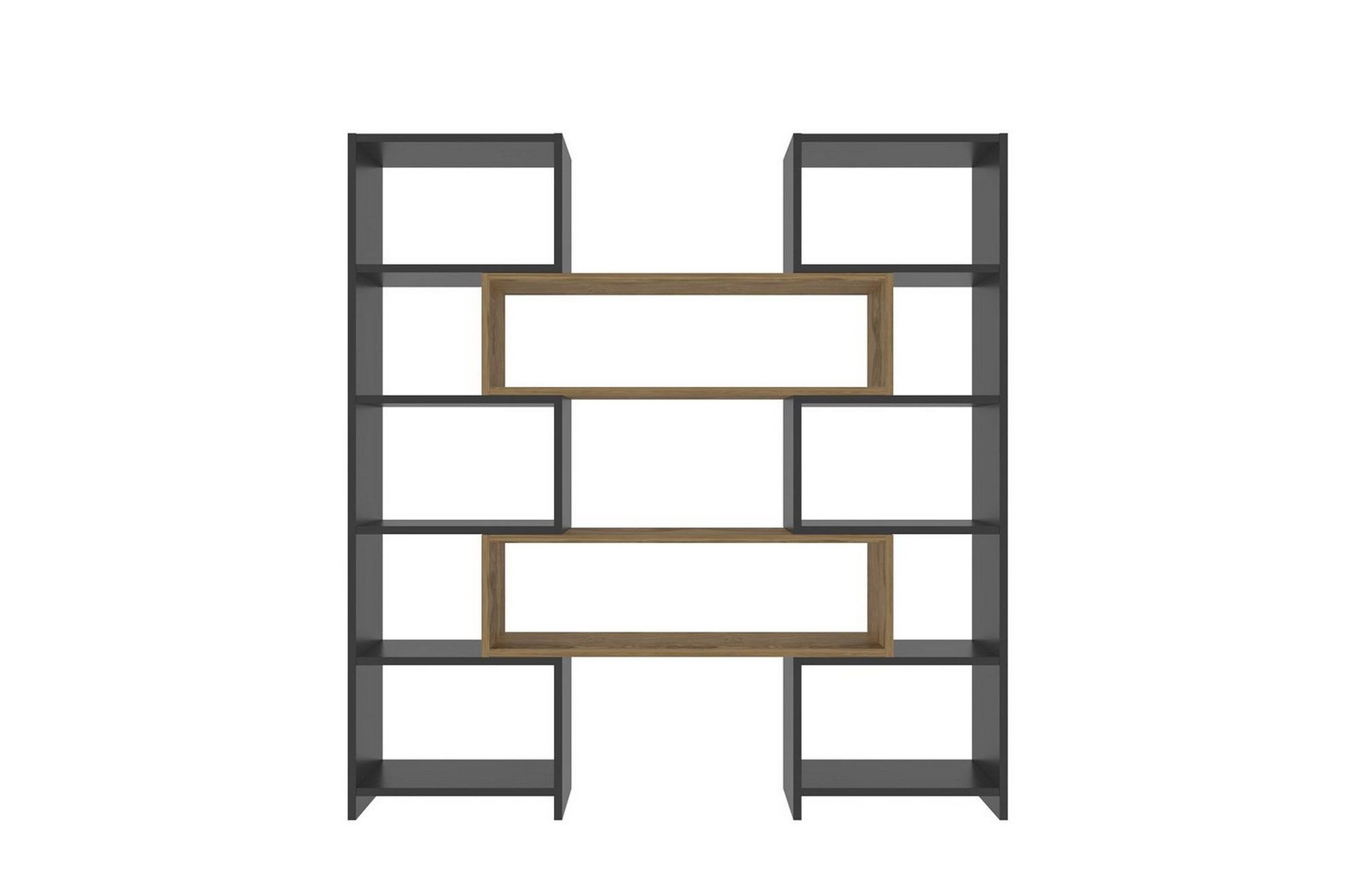 Bokhylla Bravelle Svart / Ek - Beige/Svart