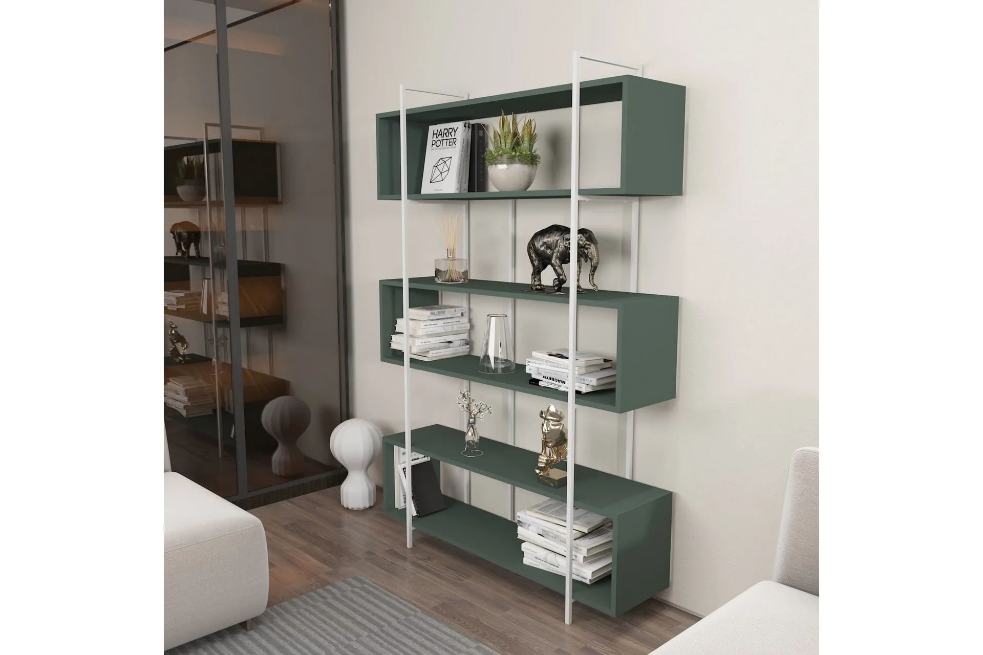 Bruti Bokhylla 120 cm - Vit