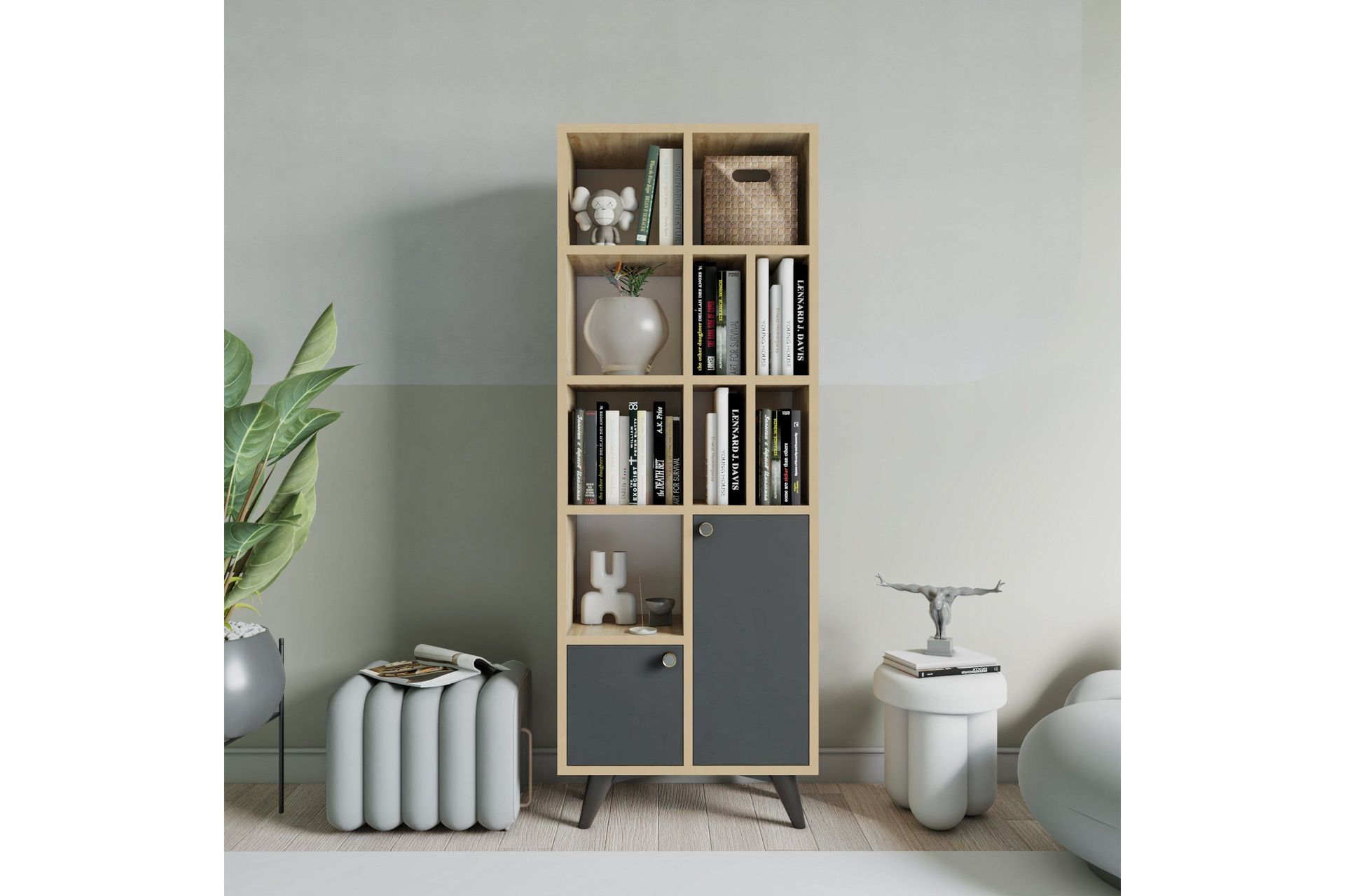 Casabetania Bokhylla 30x60 cm - Antracit/Natur