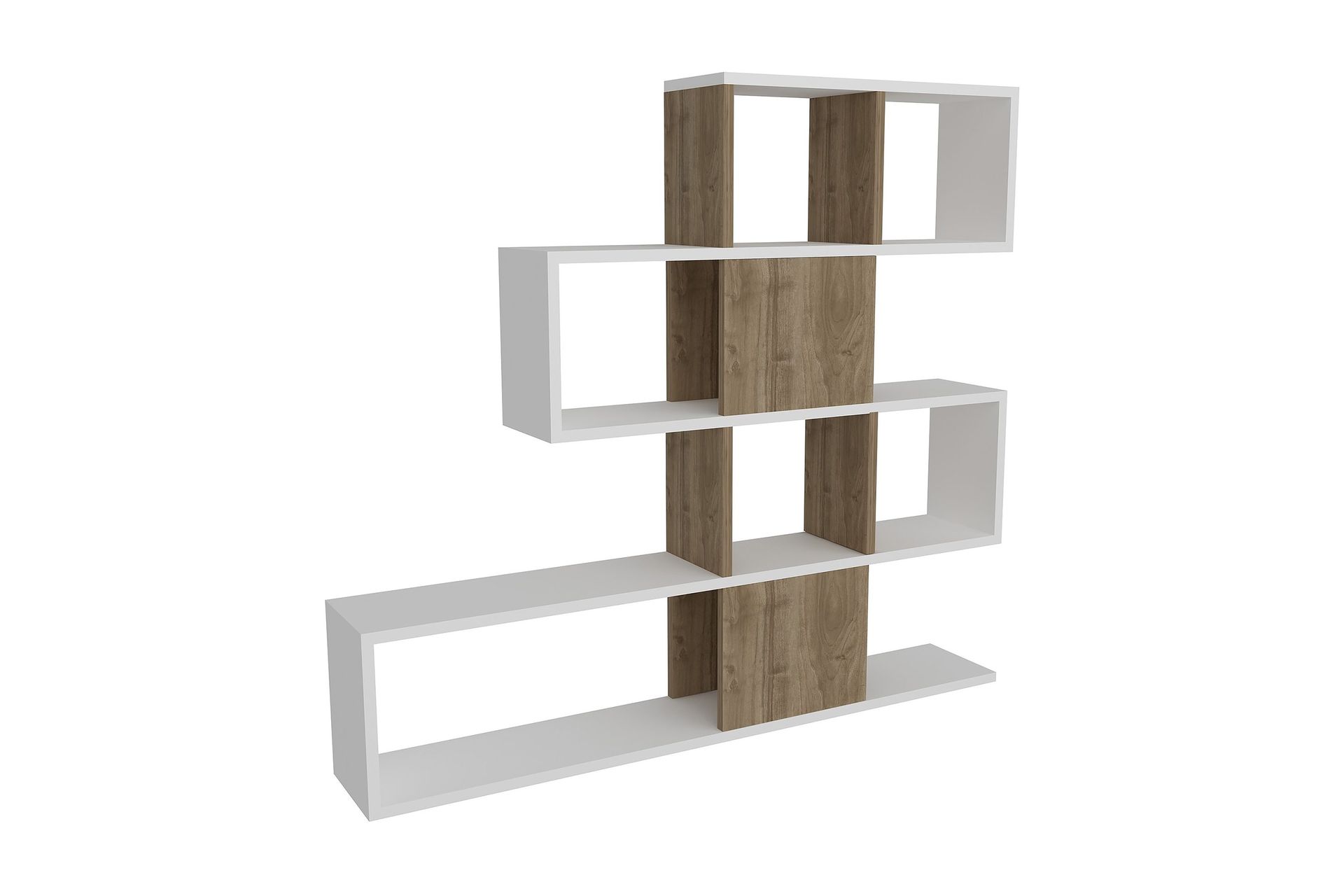 decorta bokhylla - vit/valnöt