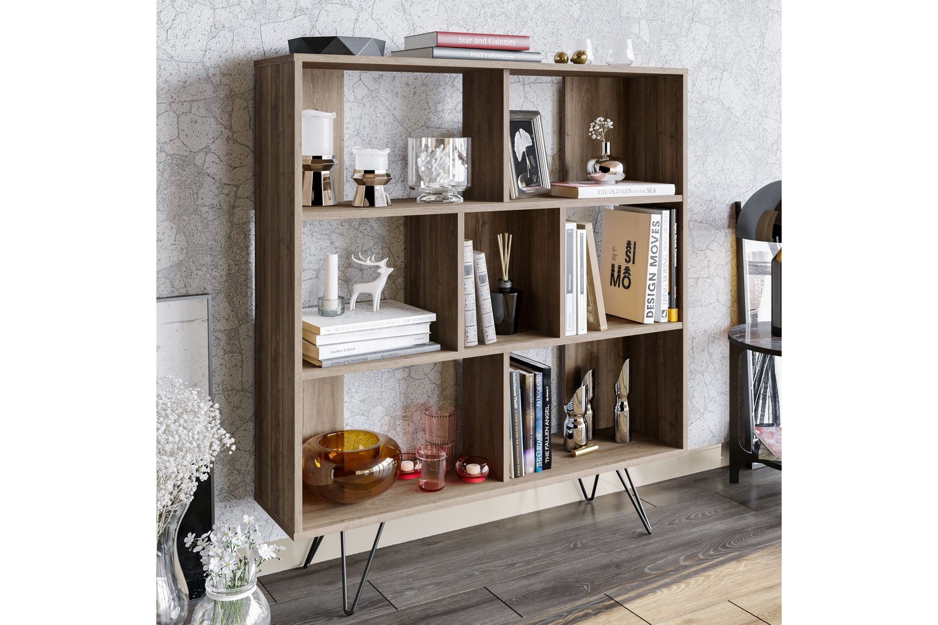 Frascone Bokhylla 120x30 cm 9 Hyllor - M&ouml;rkbrun