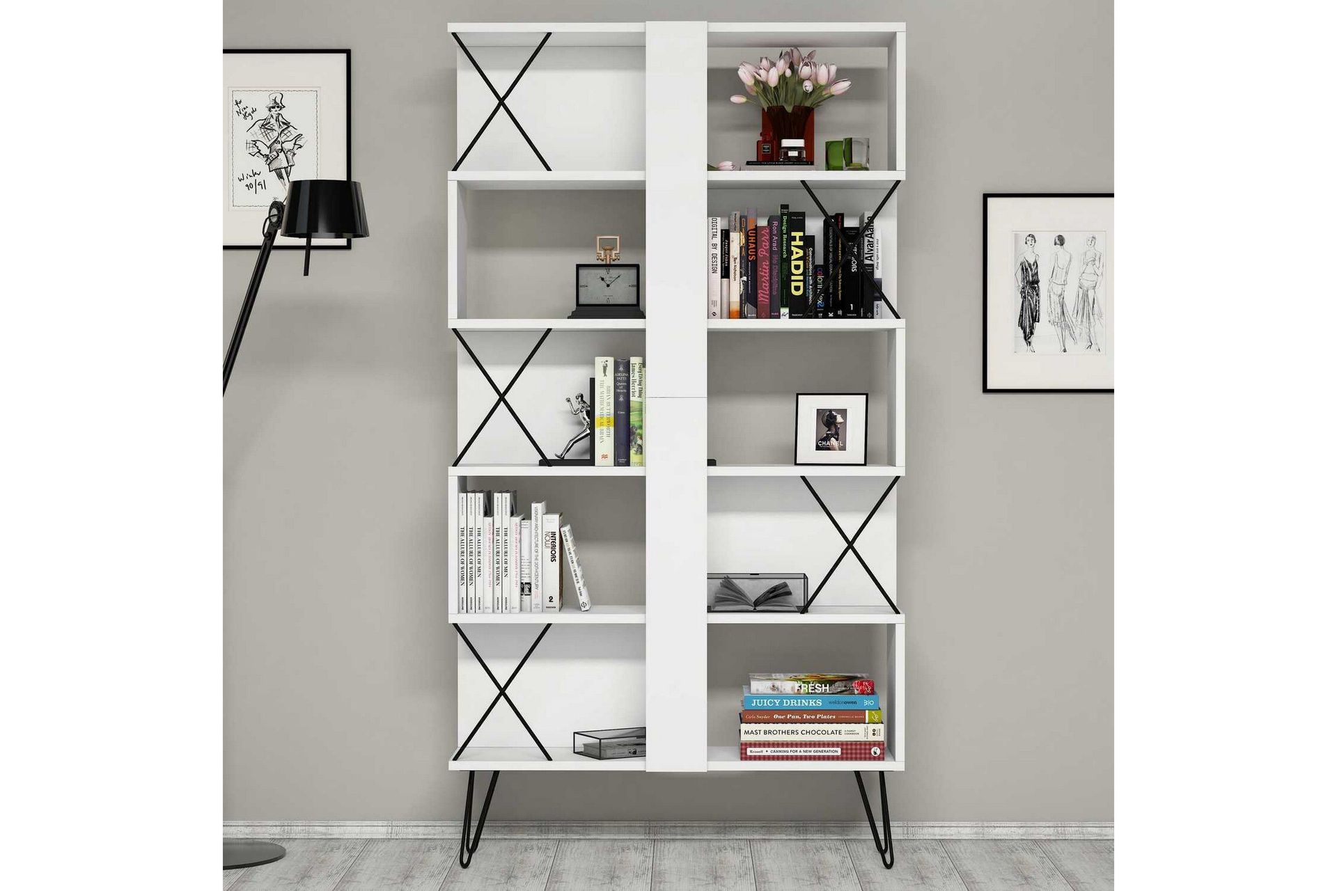 hovdane bokhylla 90 cm - vit