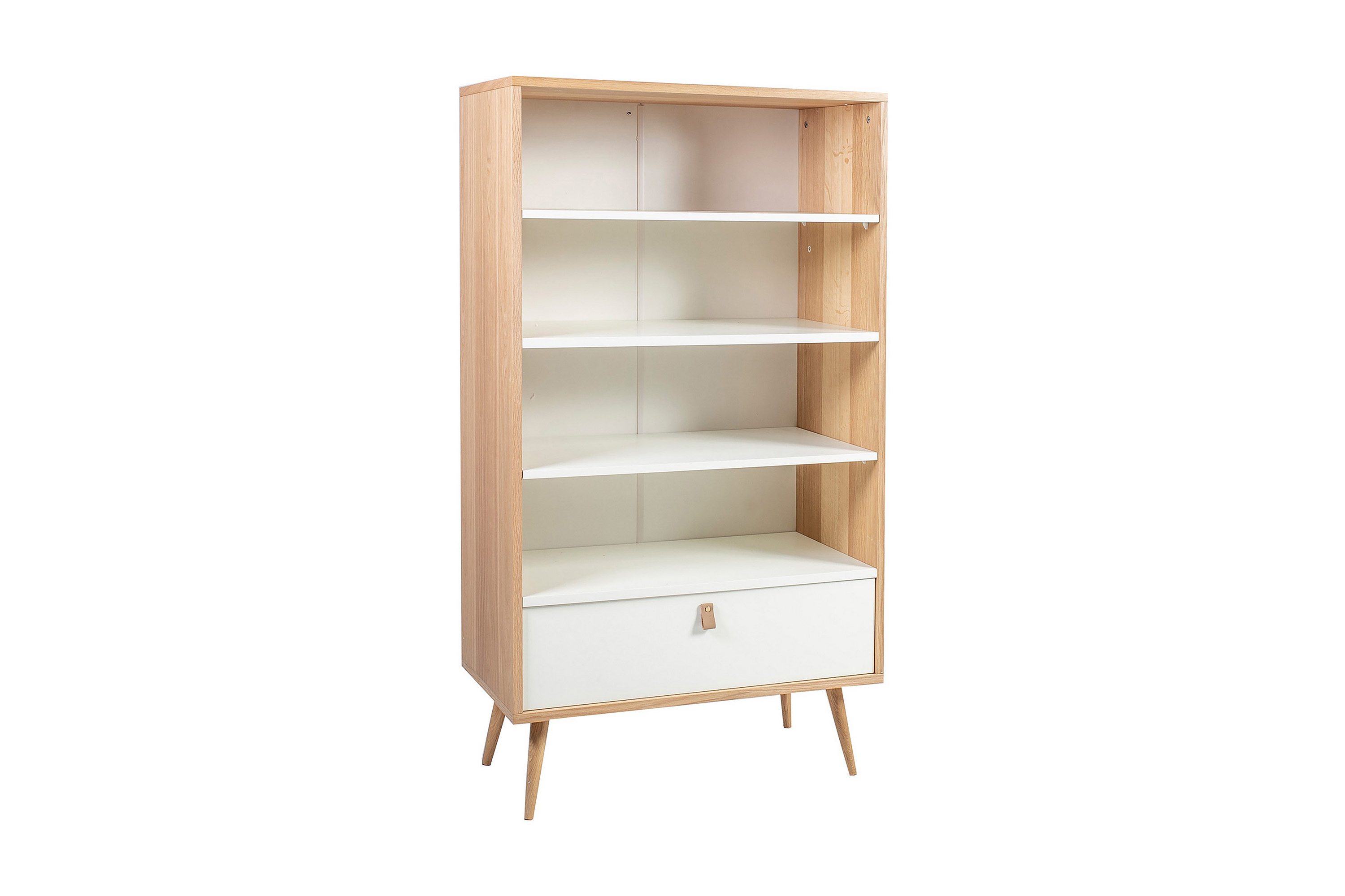 Hylla Helena Vit 80x40xh140 cm Mdf Naturlig/Vit