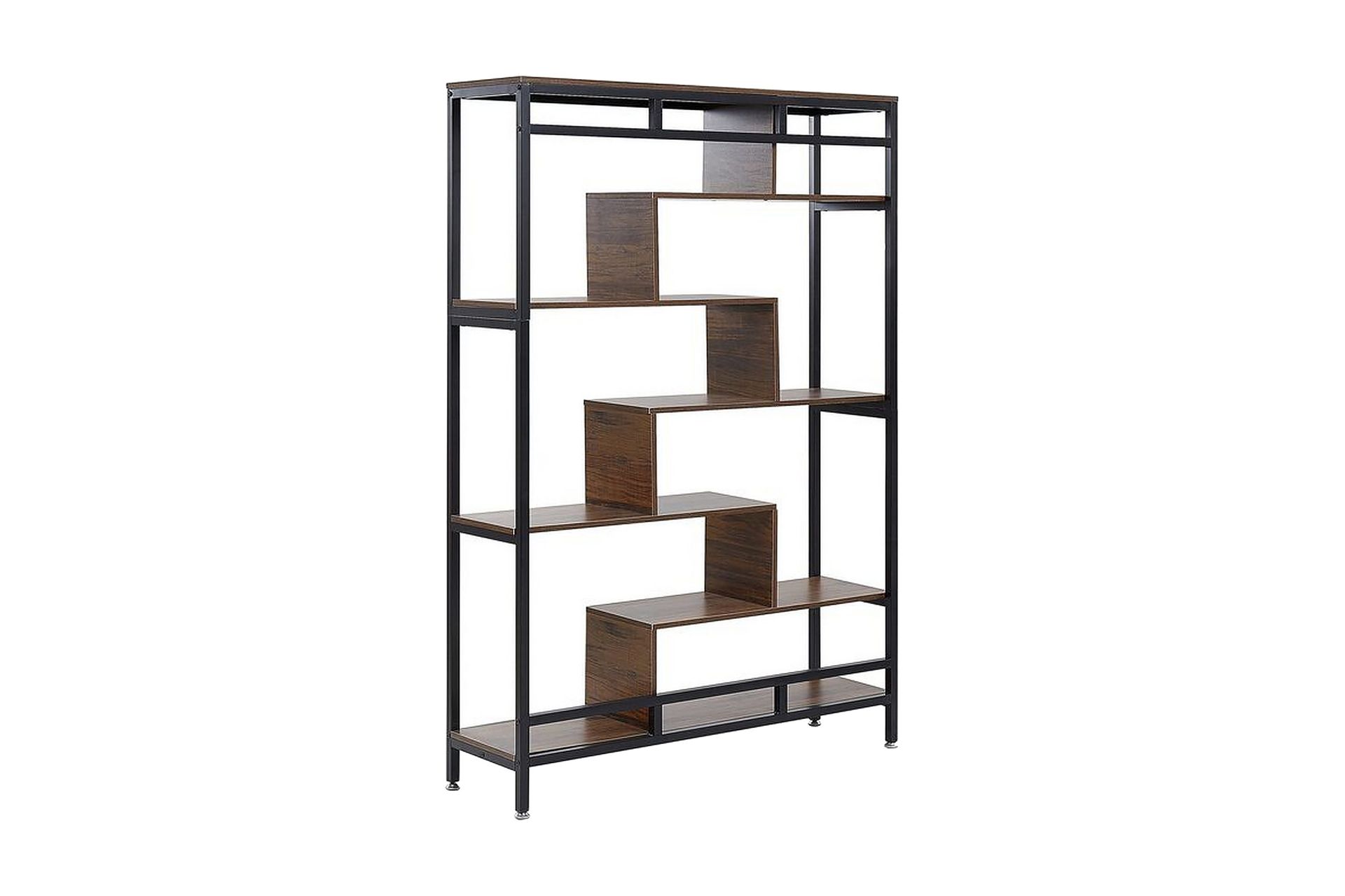 Hylla svart/m&ouml;rktr&auml; DAVEN - Tr&auml;/natur