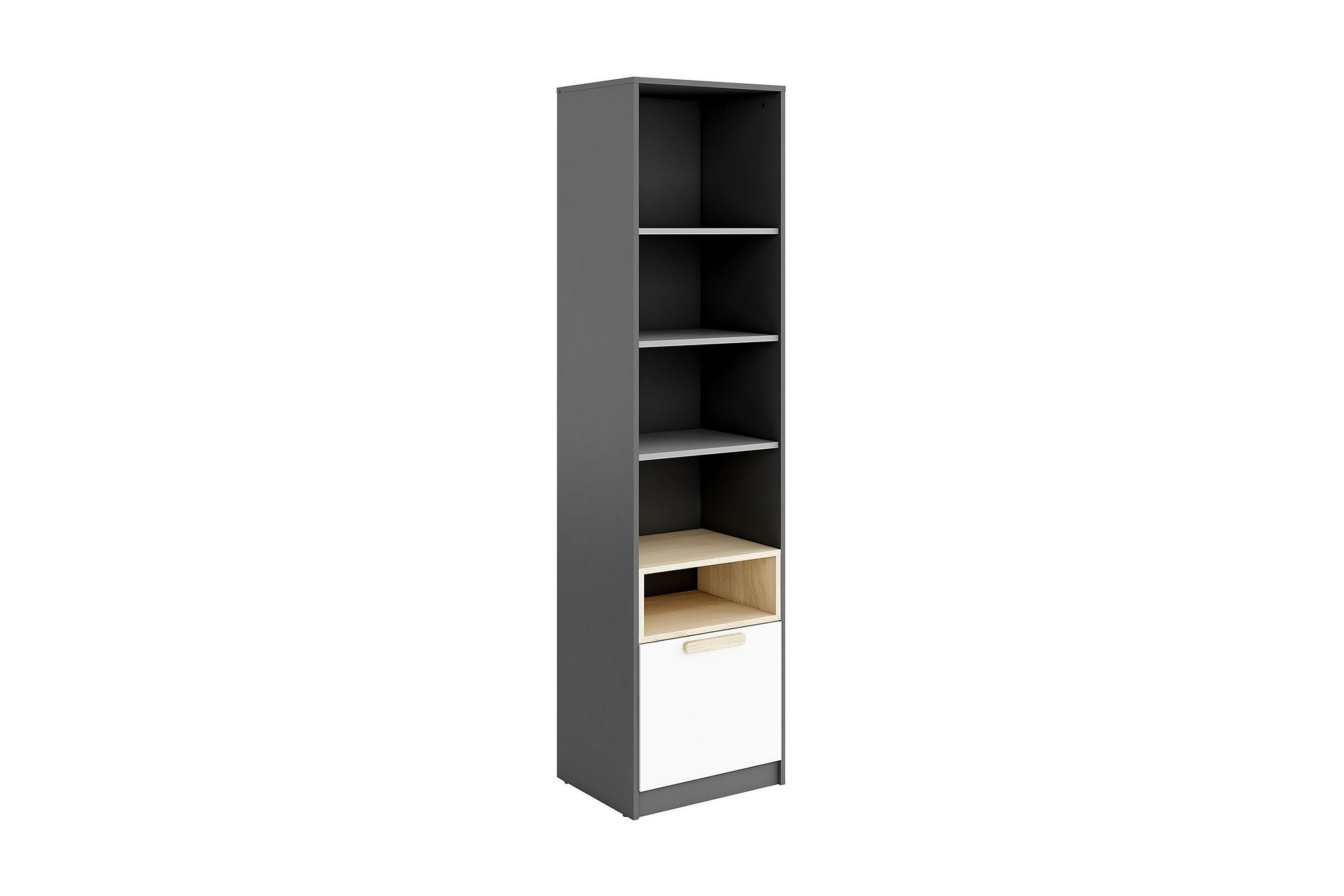 Hylla Pok 50x40x193 cm Svart/Vit